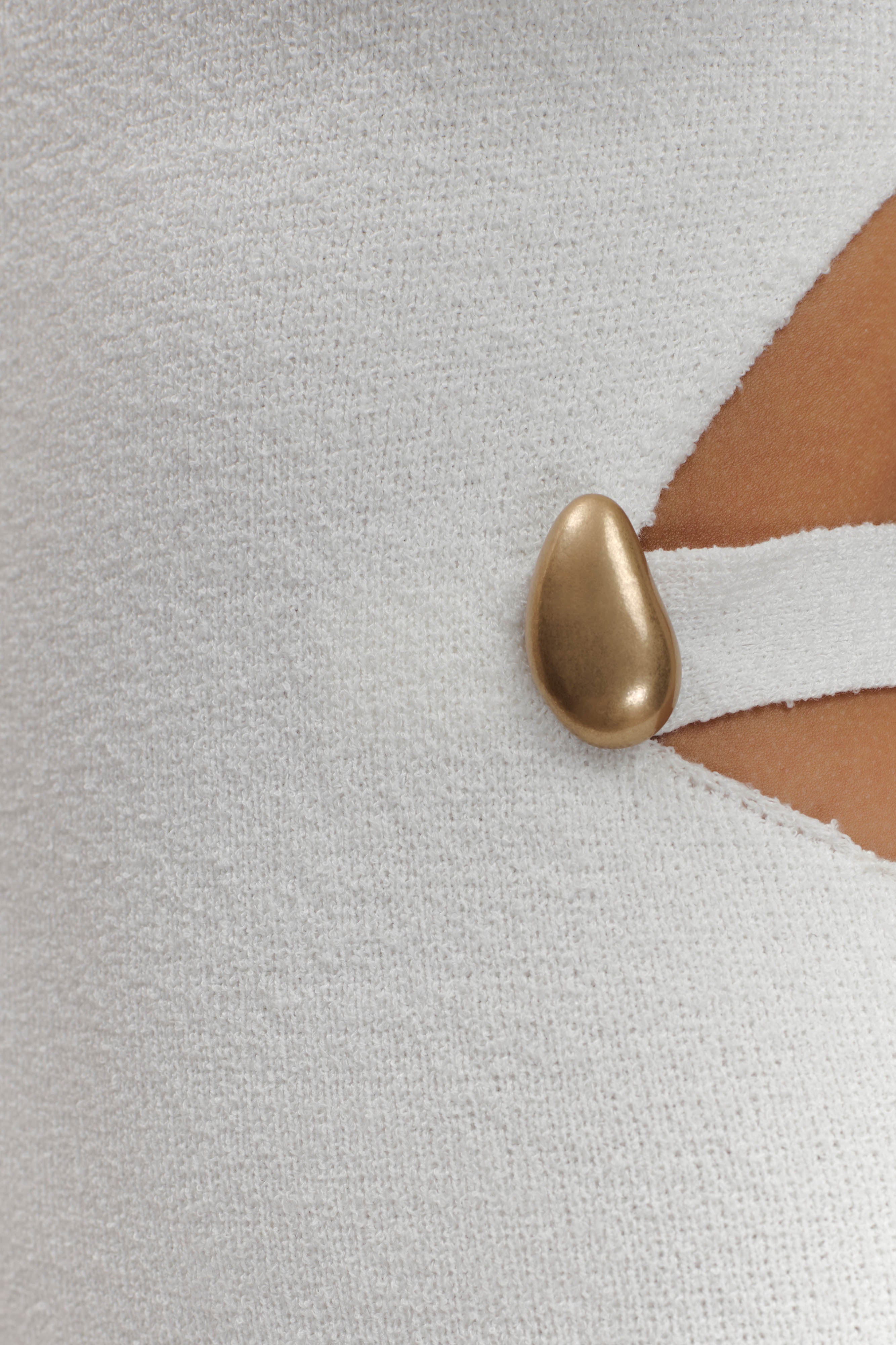 Μακρύ Φόρεμα Με Κοντό Πλεκτό Alysanne - Λευκό