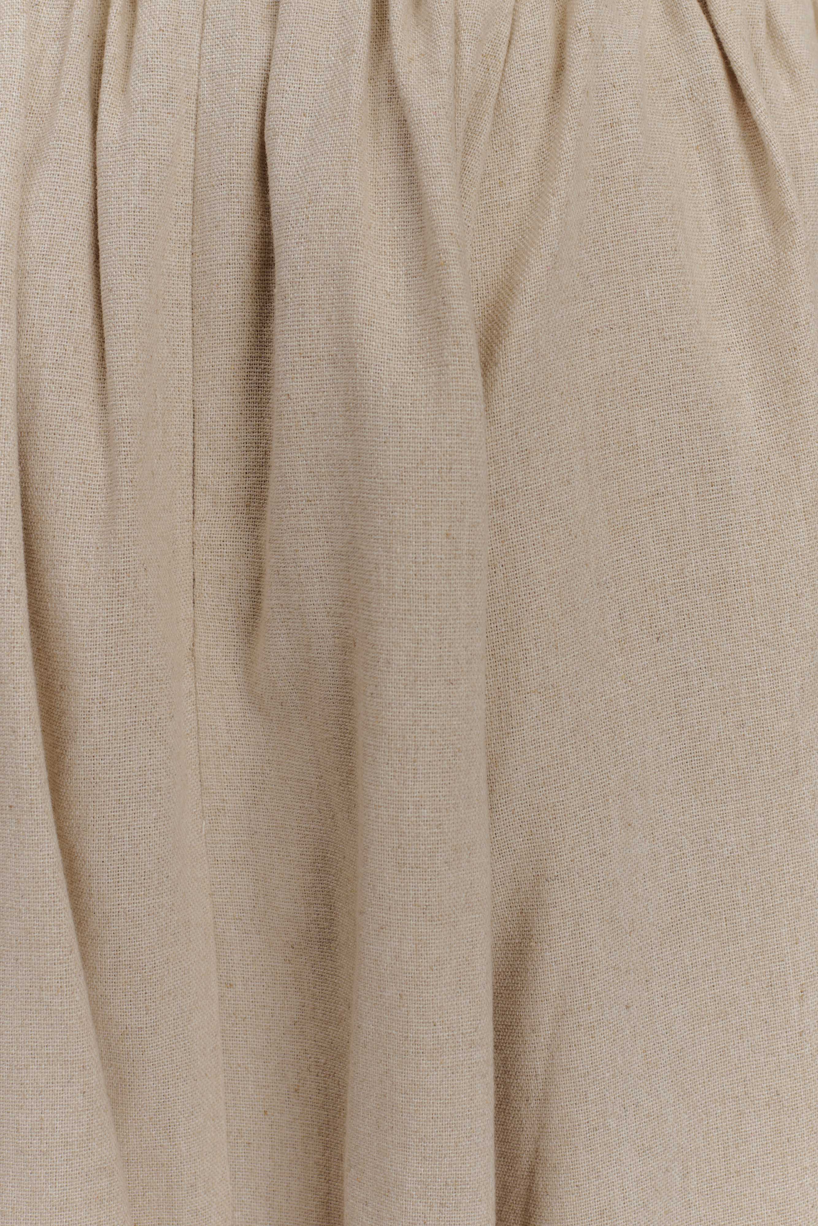 Φούστα Μάξι Σε Γραμμή Α Από Λινό Clarence - Φυσικό