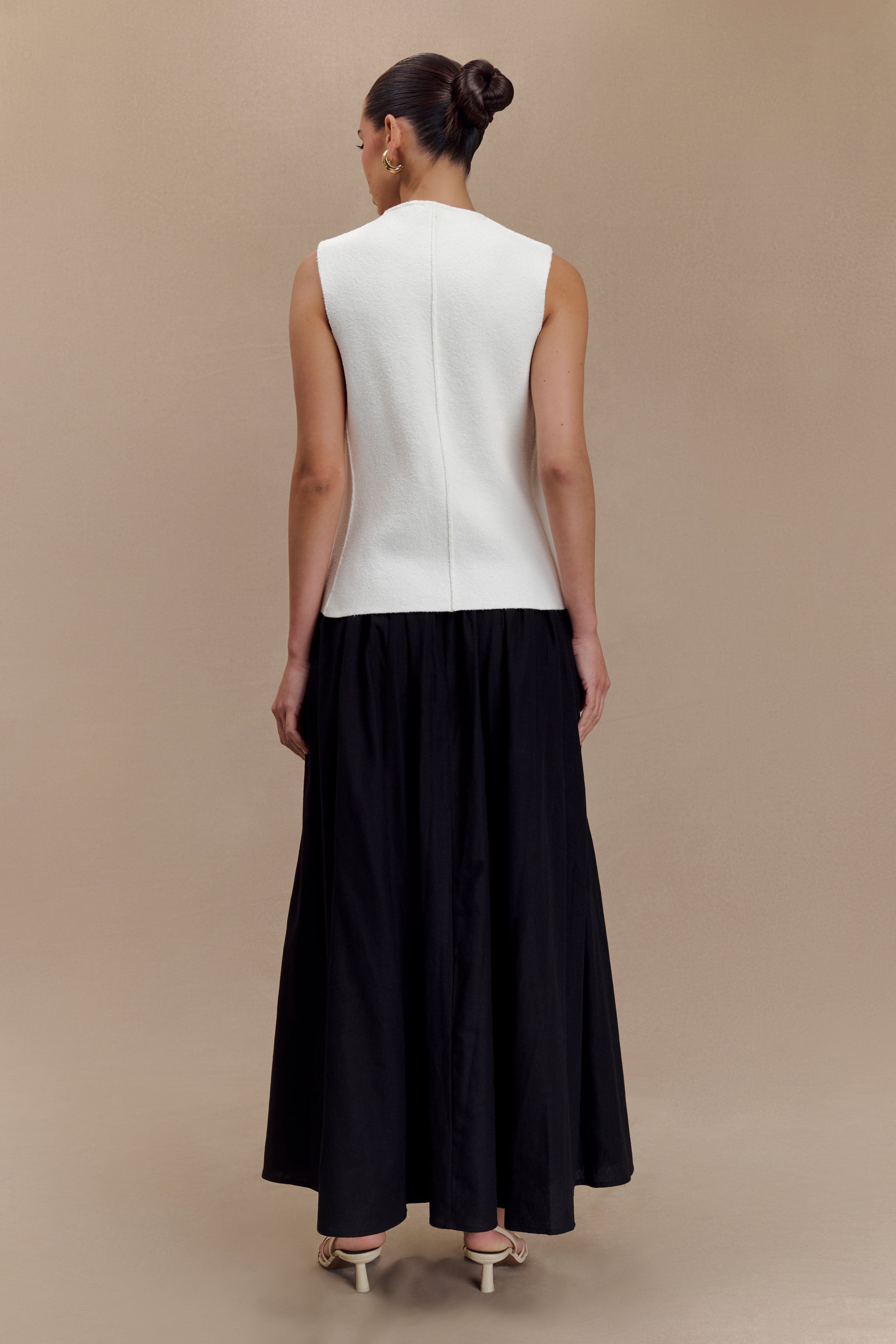 Φούστα Clarence Linen Σε Γραμμή Α - Μαύρη