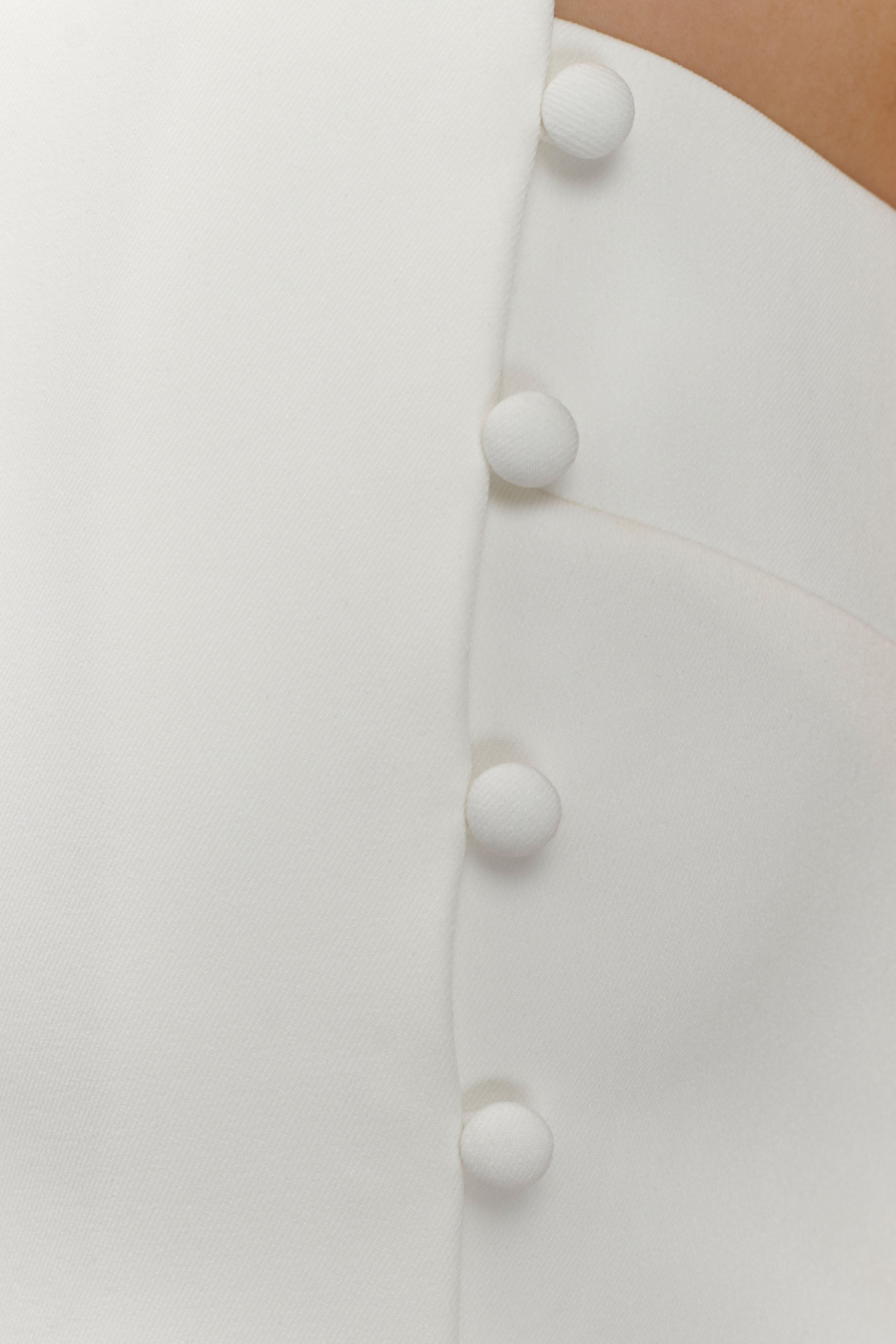 Σετ Ασύμμετρου Αμάνικου Κοστουμιού Astrid - Λευκό