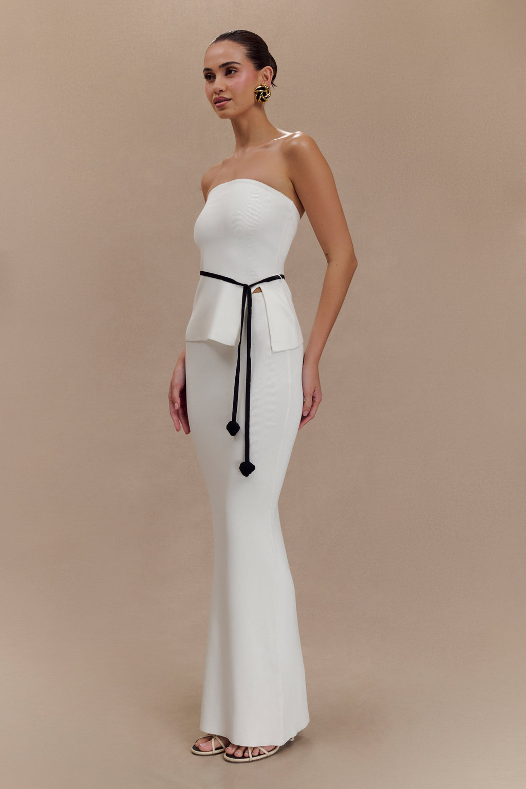 Φούστα Keaton Fishtail Knit Maxi - Λευκή