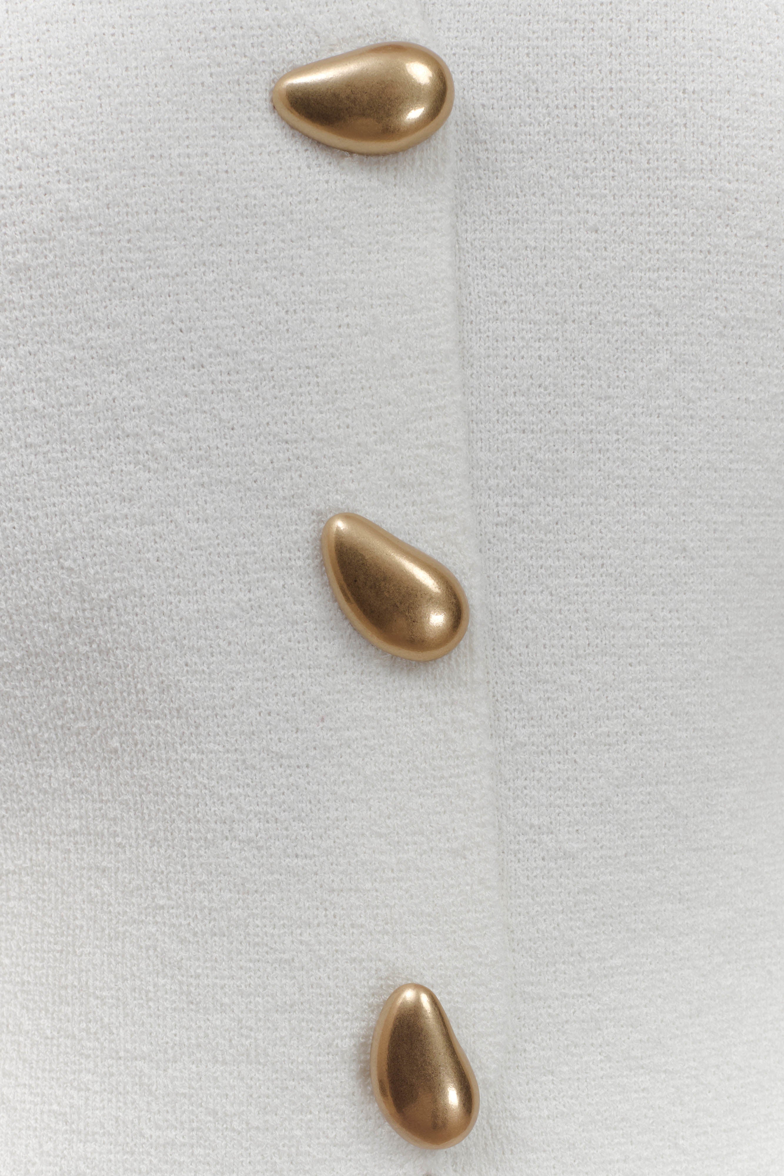 Malika Αμάνικο Γιλέκο Με Χρυσά Κουμπιά - Λευκό