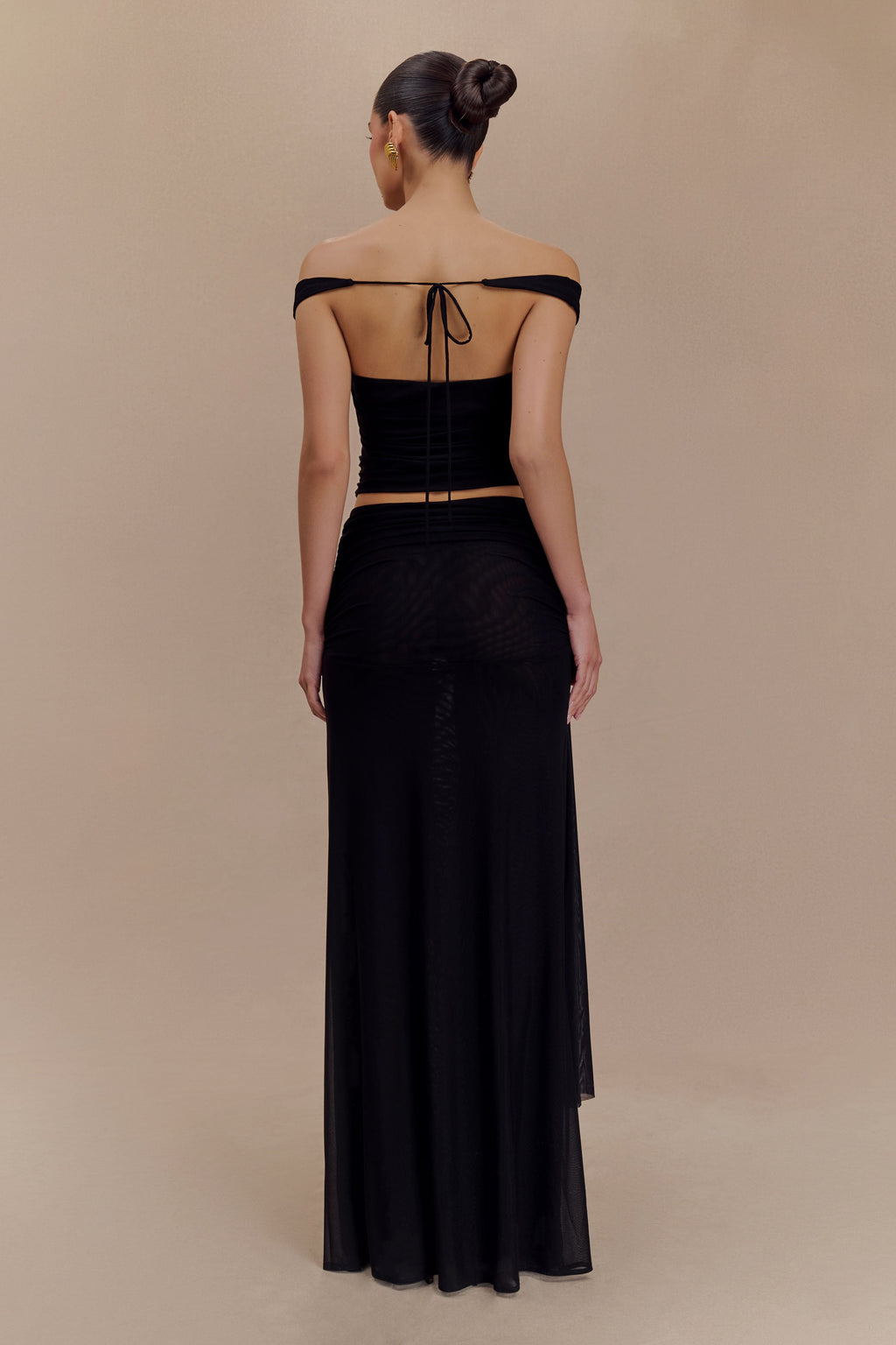 Φούστα Arna Fishnet Long - Μαύρη