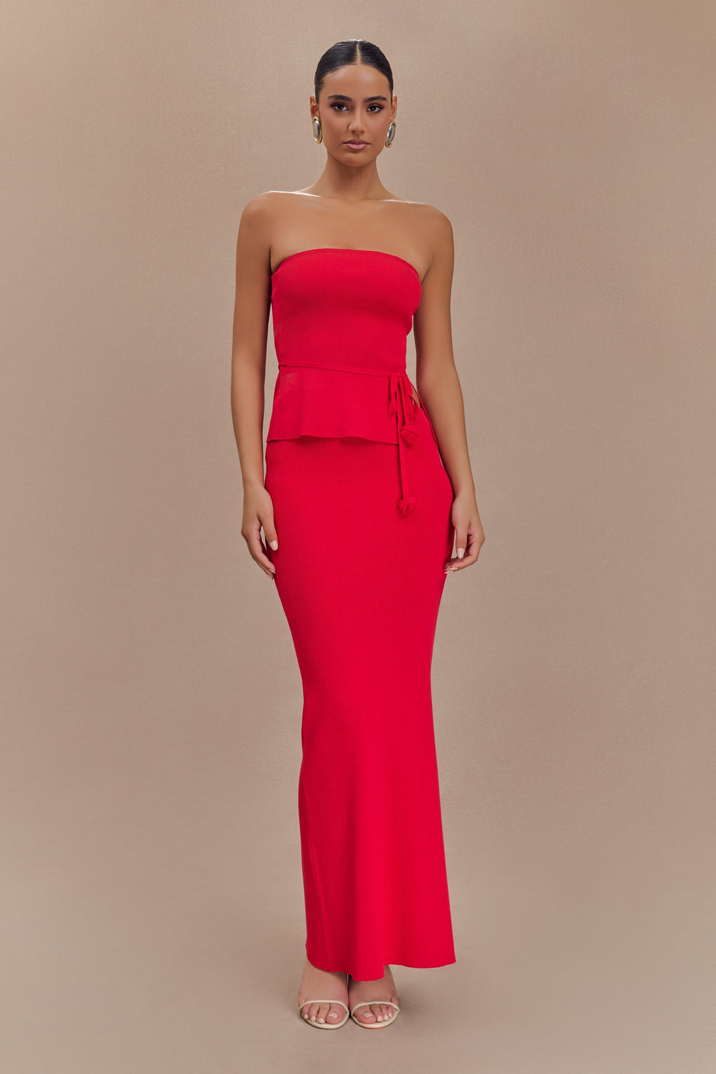 Φούστα Keaton Fishtail Knit Maxi - Κόκκινη