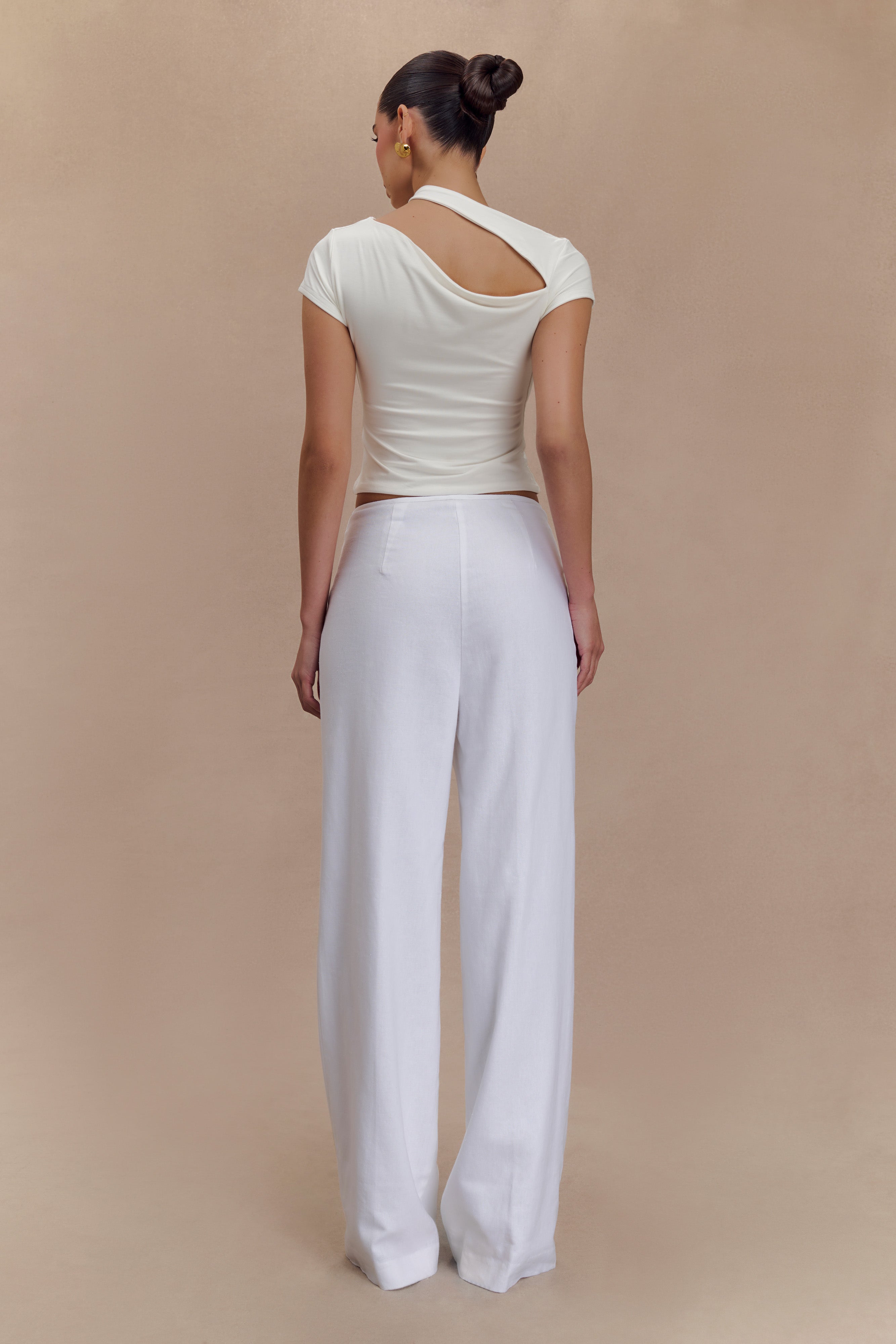 Aurelie Κοντομάνικο Μπλούζα Με Κοφτό Κούρεμα - Ιβουάρ