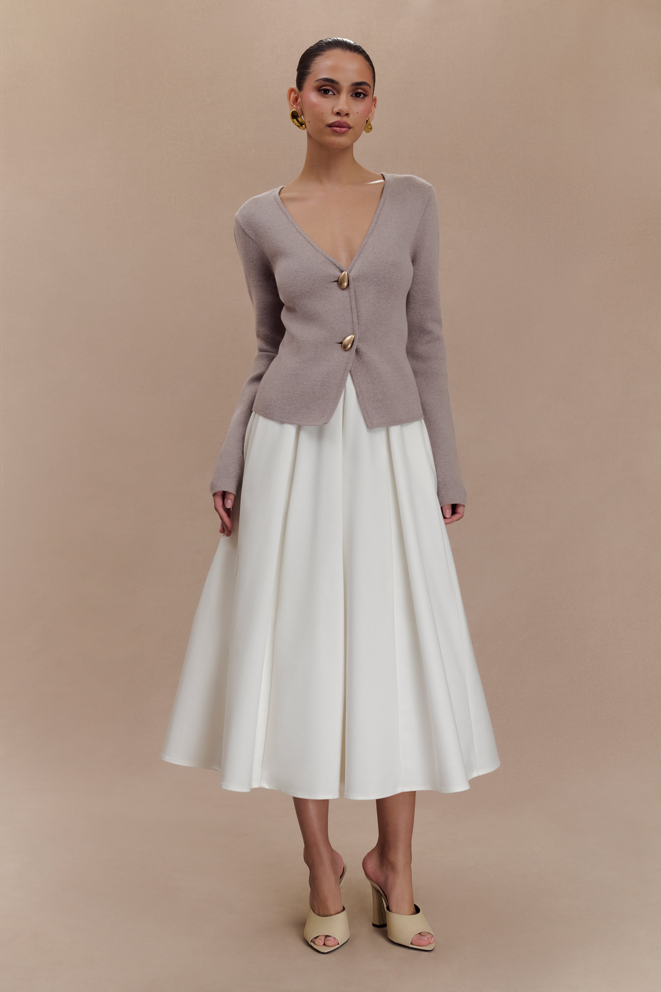 Πλεκτή Ζακέτα Veda Με Φαρδιά Μανίκια - Stone Marle