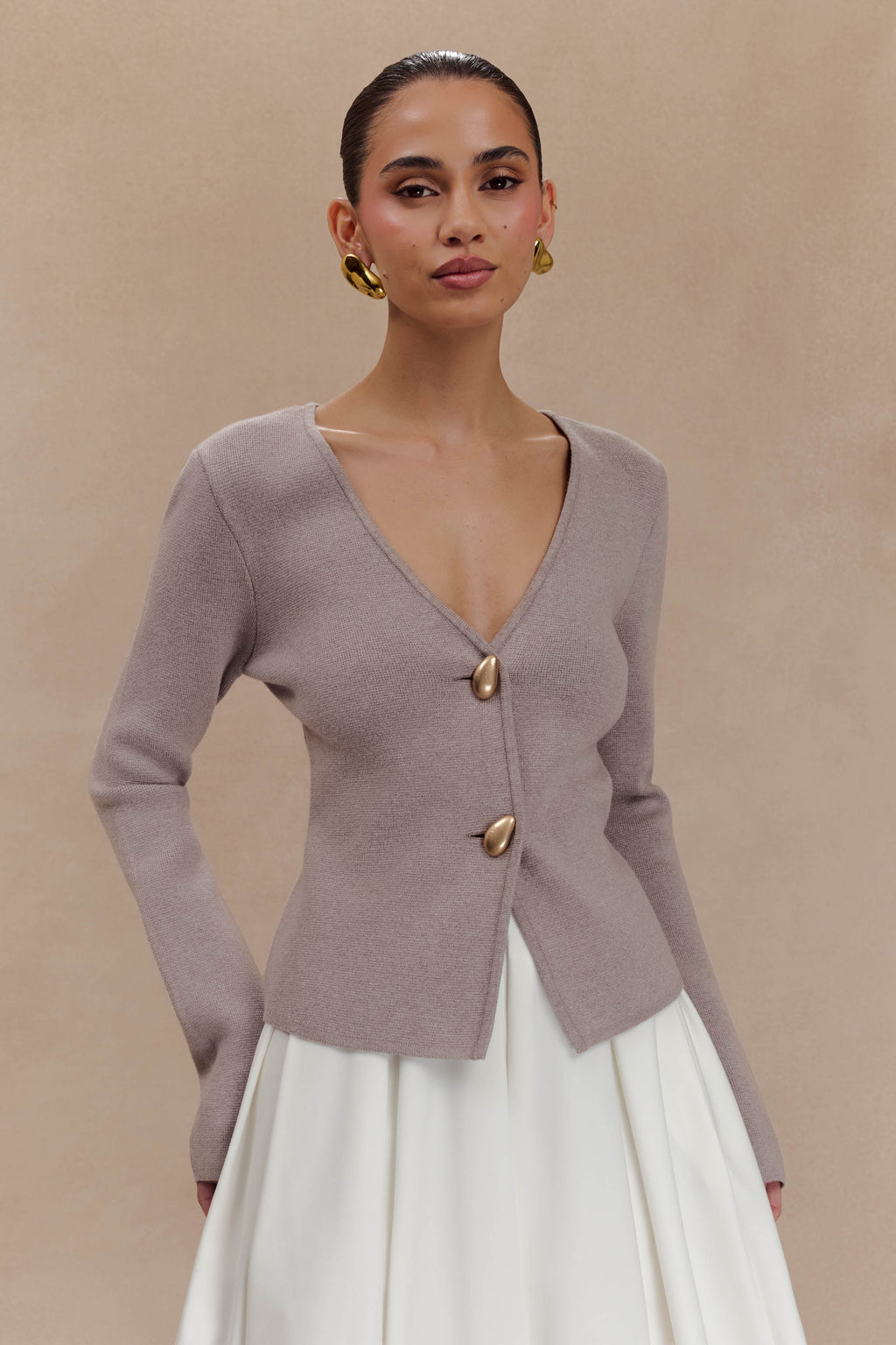 Πλεκτή Ζακέτα Veda Με Φαρδιά Μανίκια - Stone Marle