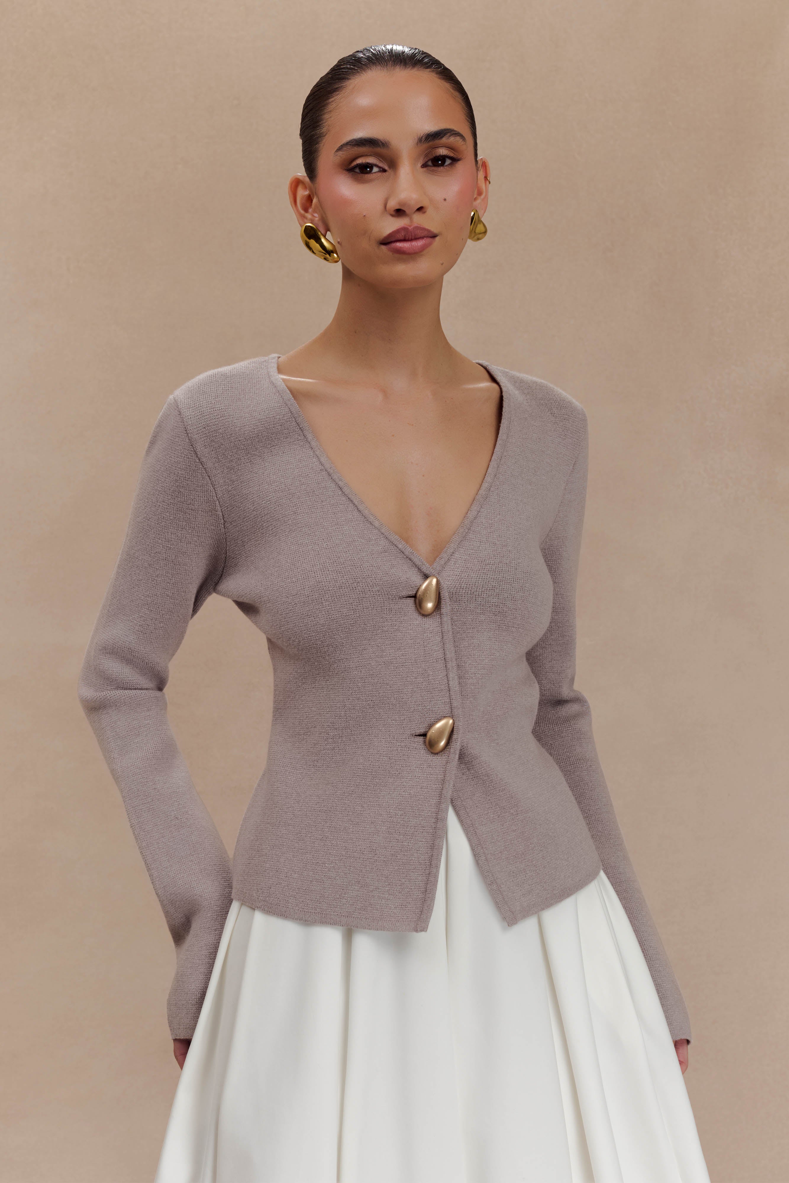 Πλεκτή Ζακέτα Veda Με Φαρδιά Μανίκια - Stone Marle