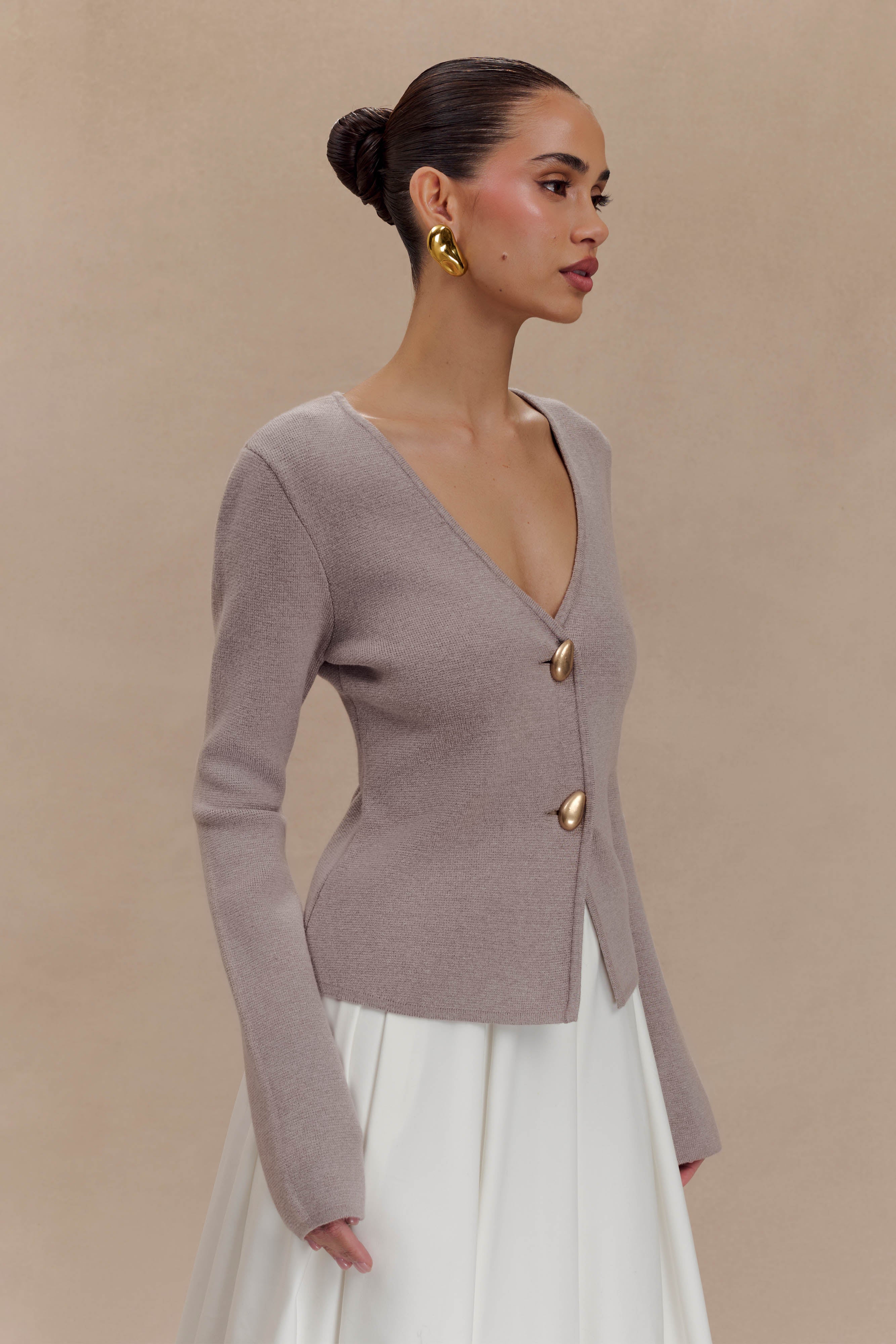 Πλεκτή Ζακέτα Veda Με Φαρδιά Μανίκια - Stone Marle