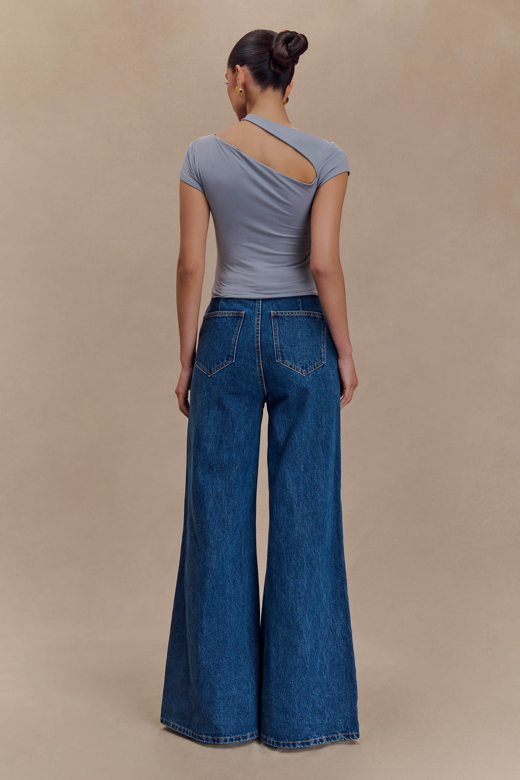 Aurelie Κοντομάνικο Μπλούζα Με Κοφτό Κούρεμα - Γκρι Σχιστόλιθος