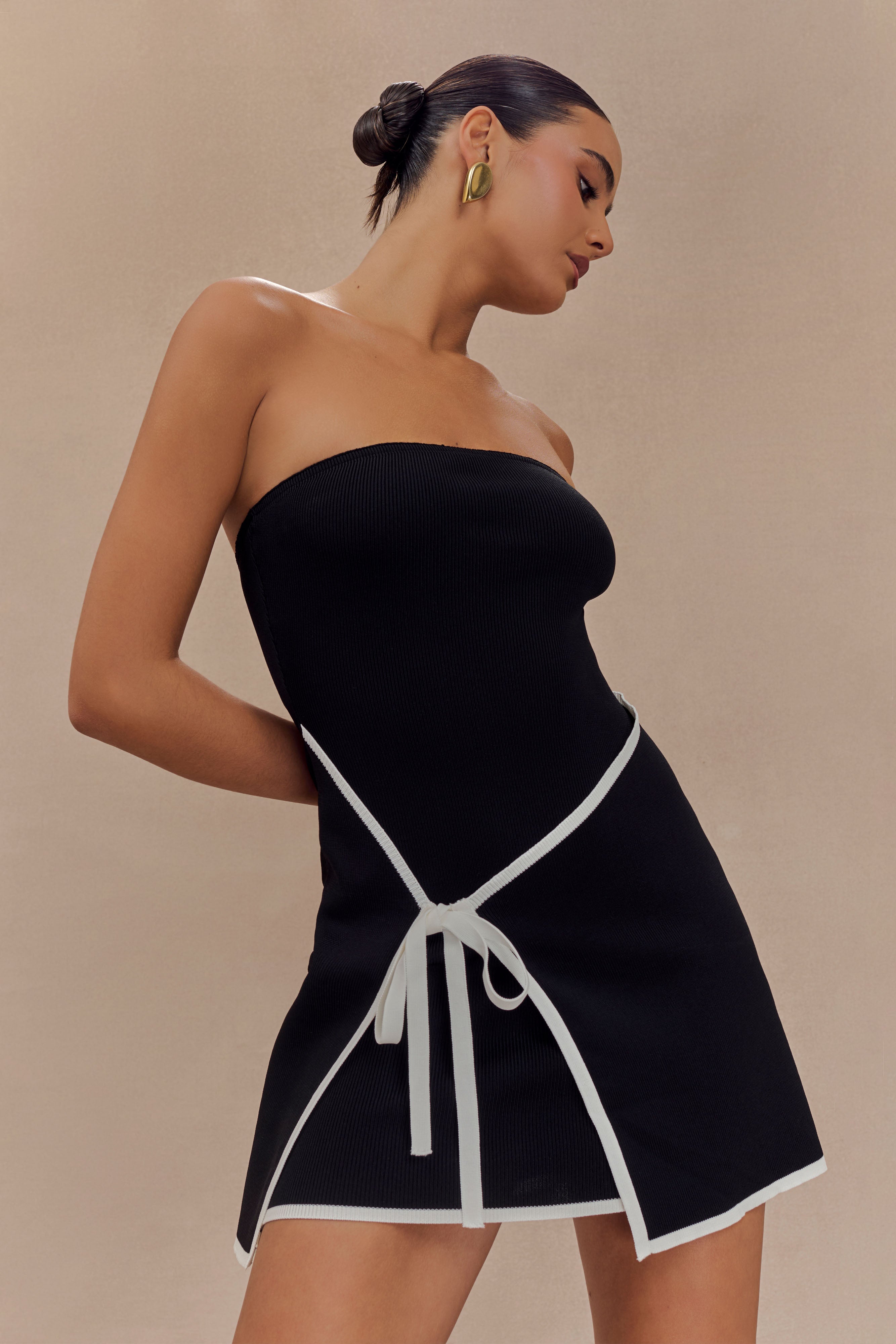 Μίνι Φόρεμα Rian Χωρίς Τιράντες - Μαύρο