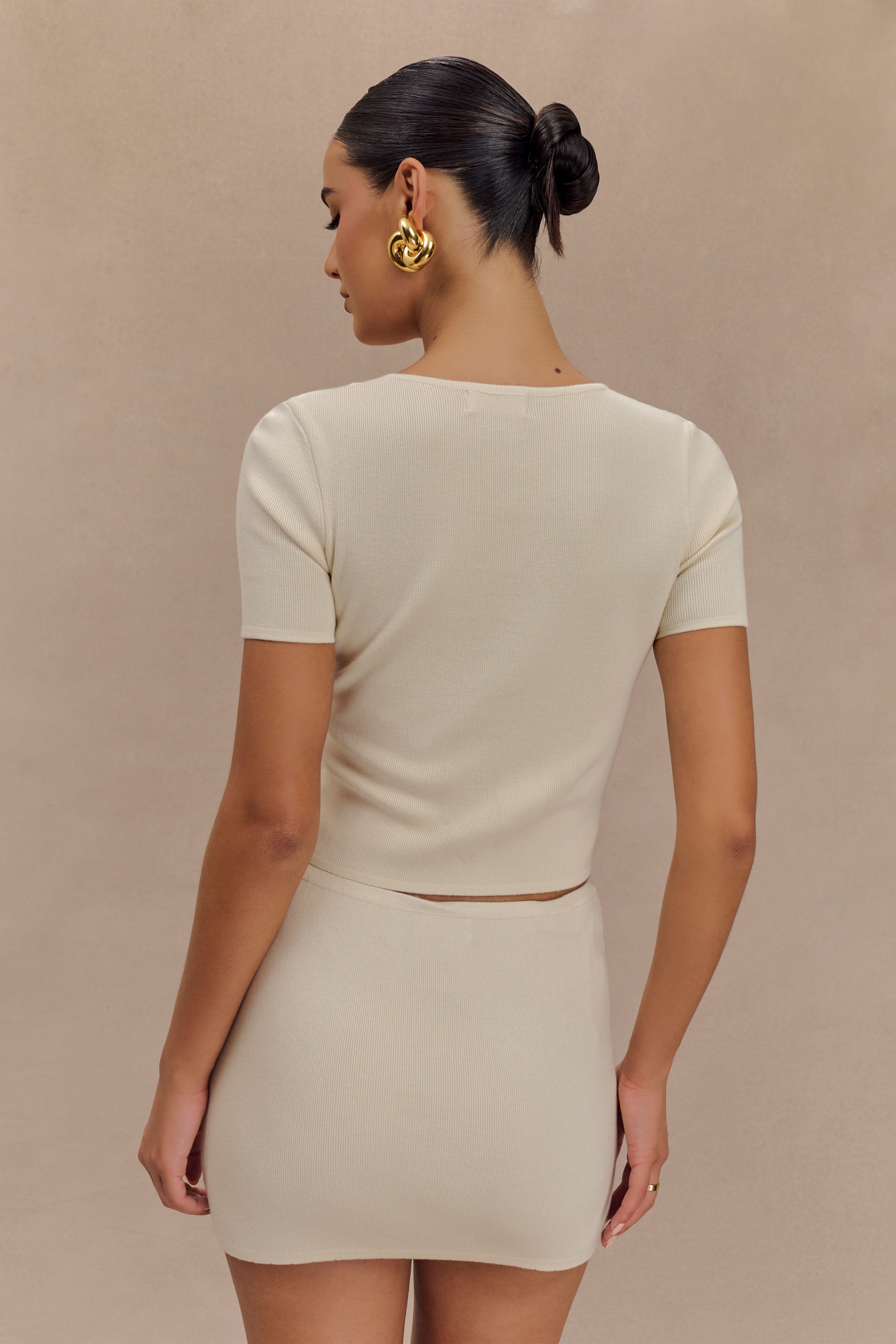 Πλεκτό Τοπ Με Κέντημα Monroe - Κρεμ Και Ιβουάρ