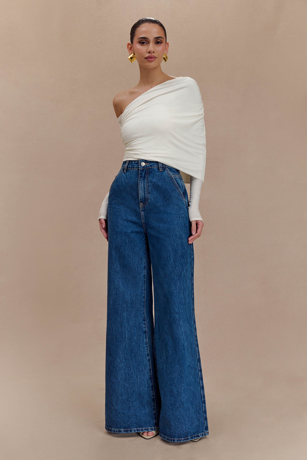 Μπλούζα Με Έναν Ώμο Corinna Modal - Ιβουάρ