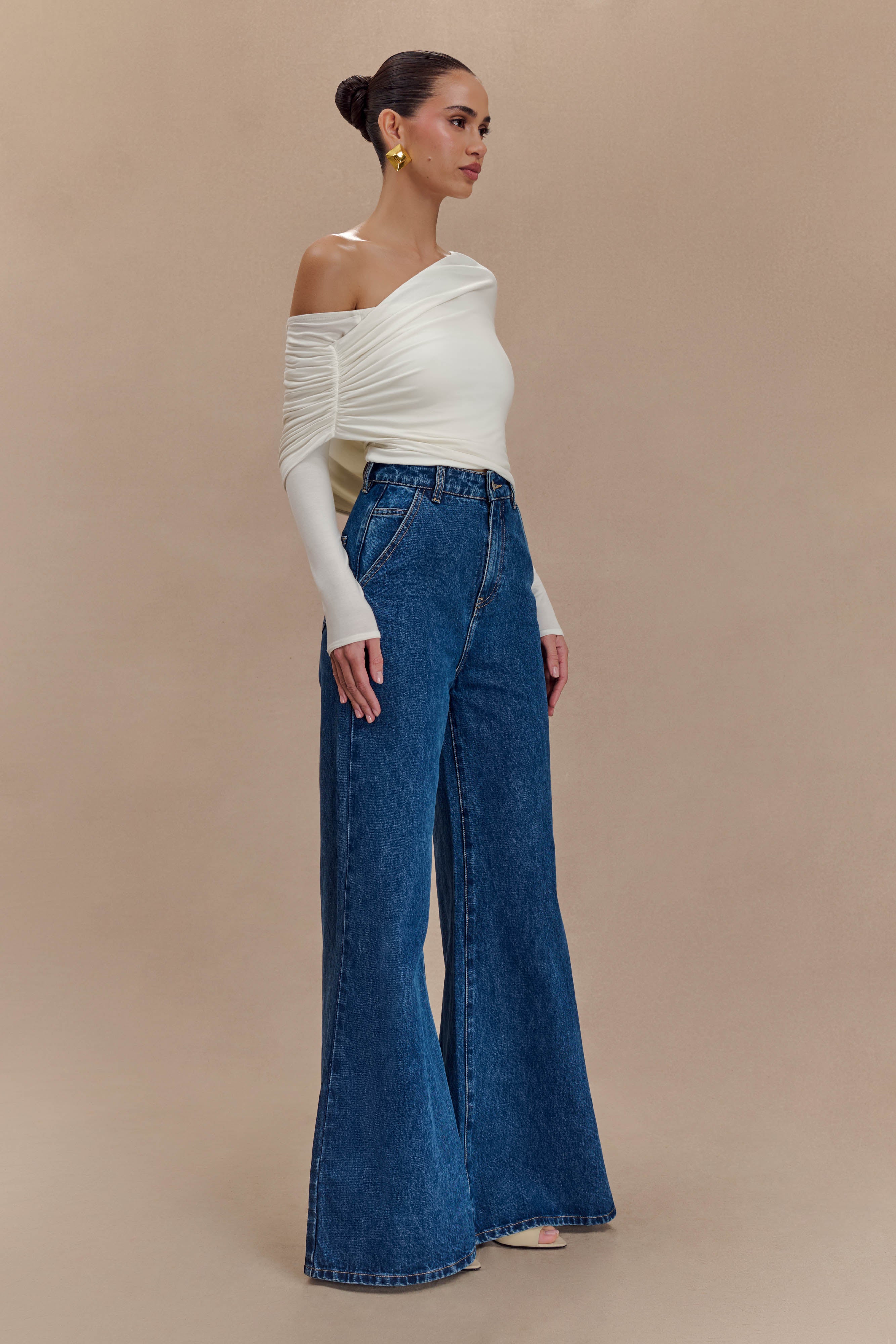 Μπλούζα Με Έναν Ώμο Corinna Modal - Ιβουάρ