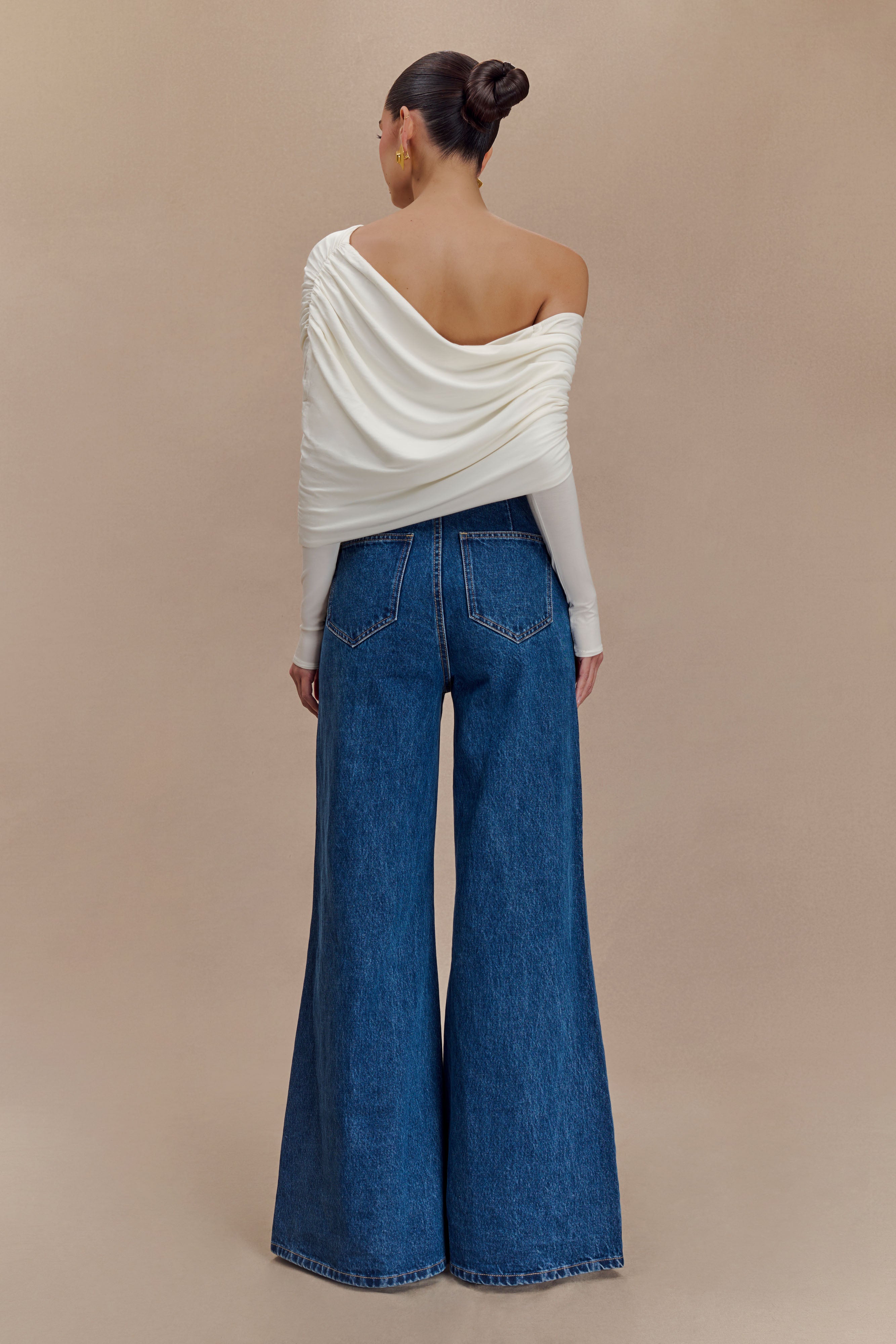 Μπλούζα Με Έναν Ώμο Corinna Modal - Ιβουάρ