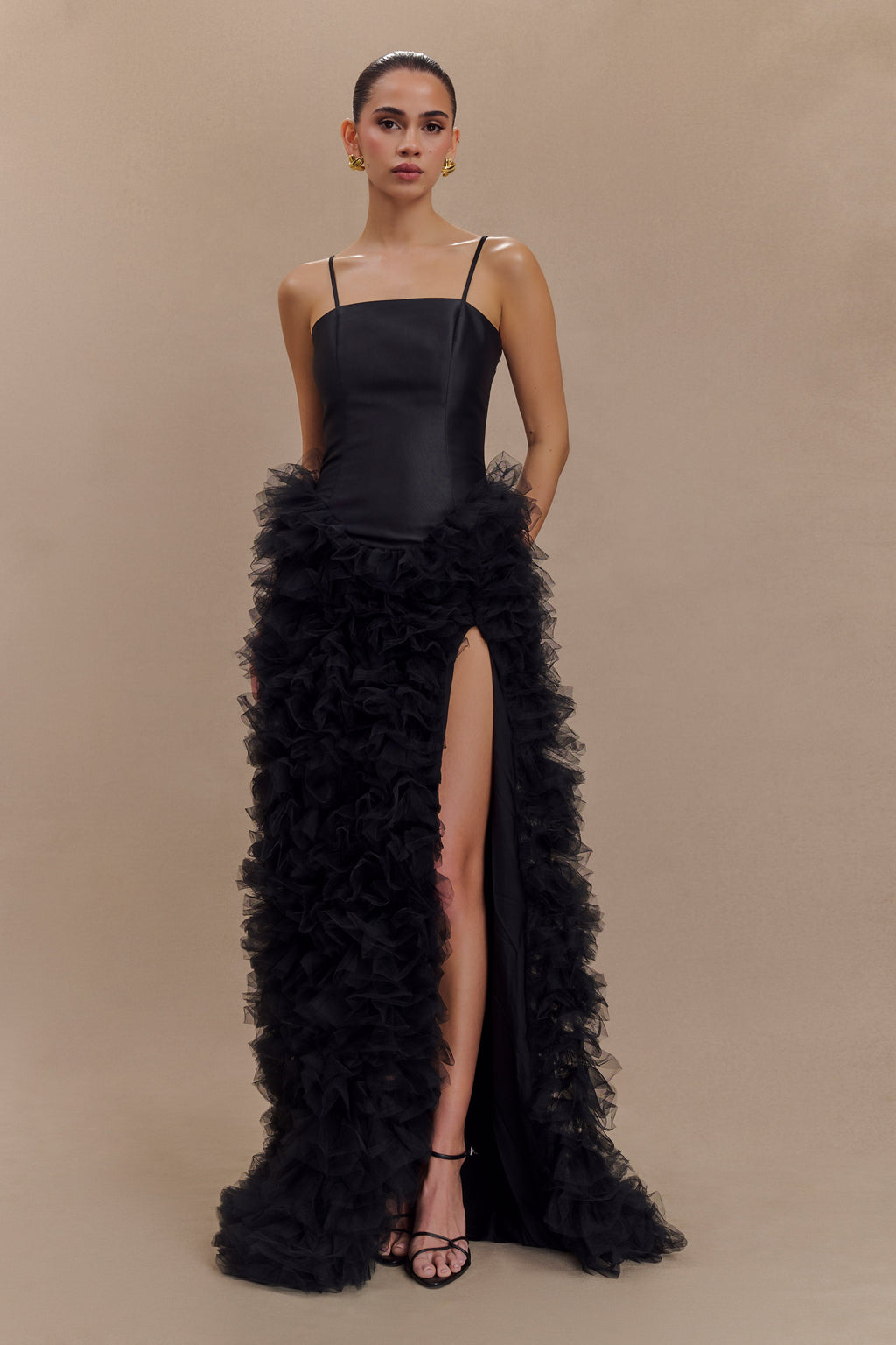 Φόρεμα Με Βολάν Και Στρώσεις Magnolia - Μαύρο