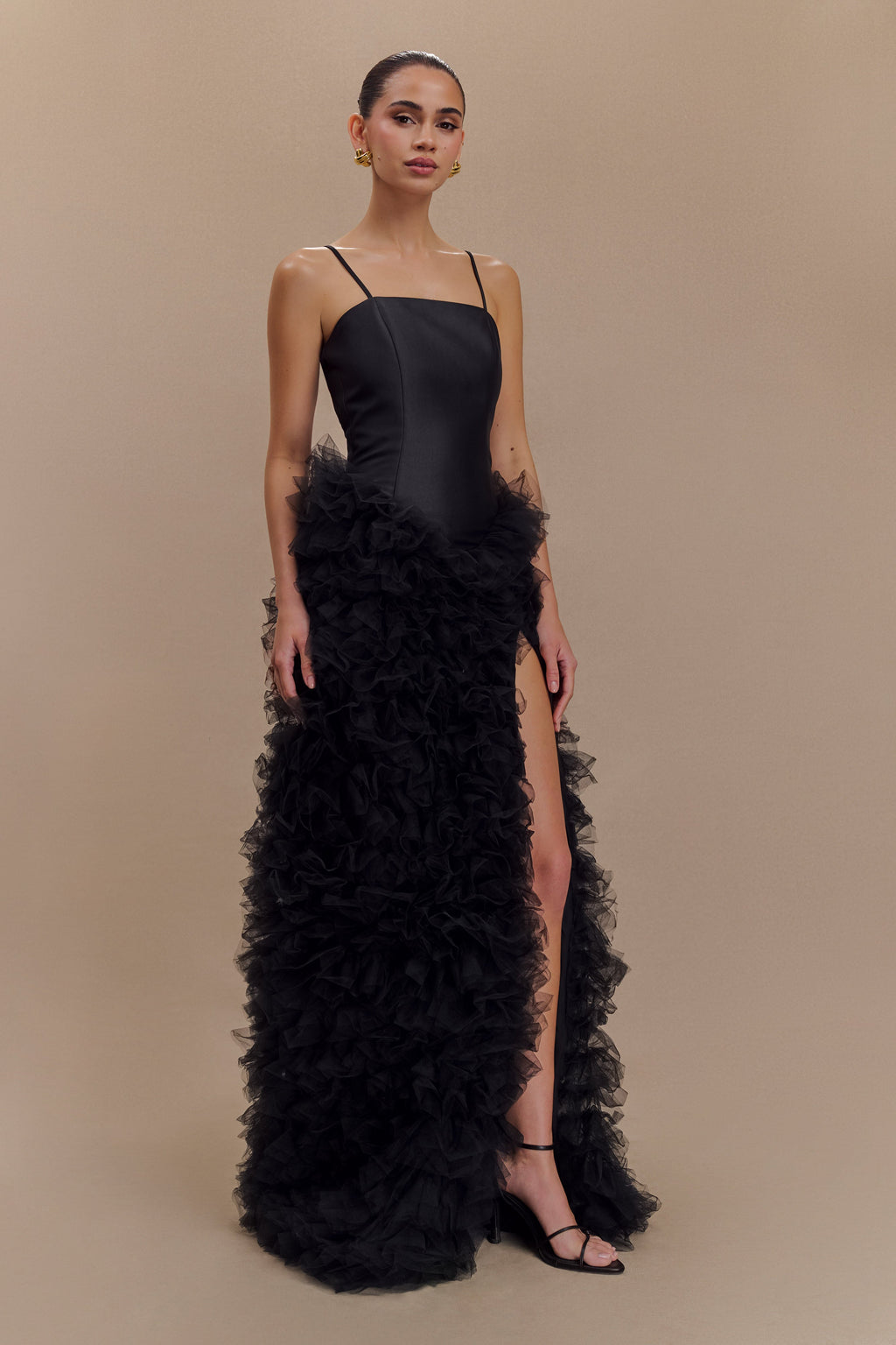 Φόρεμα Με Βολάν Και Στρώσεις Magnolia - Μαύρο