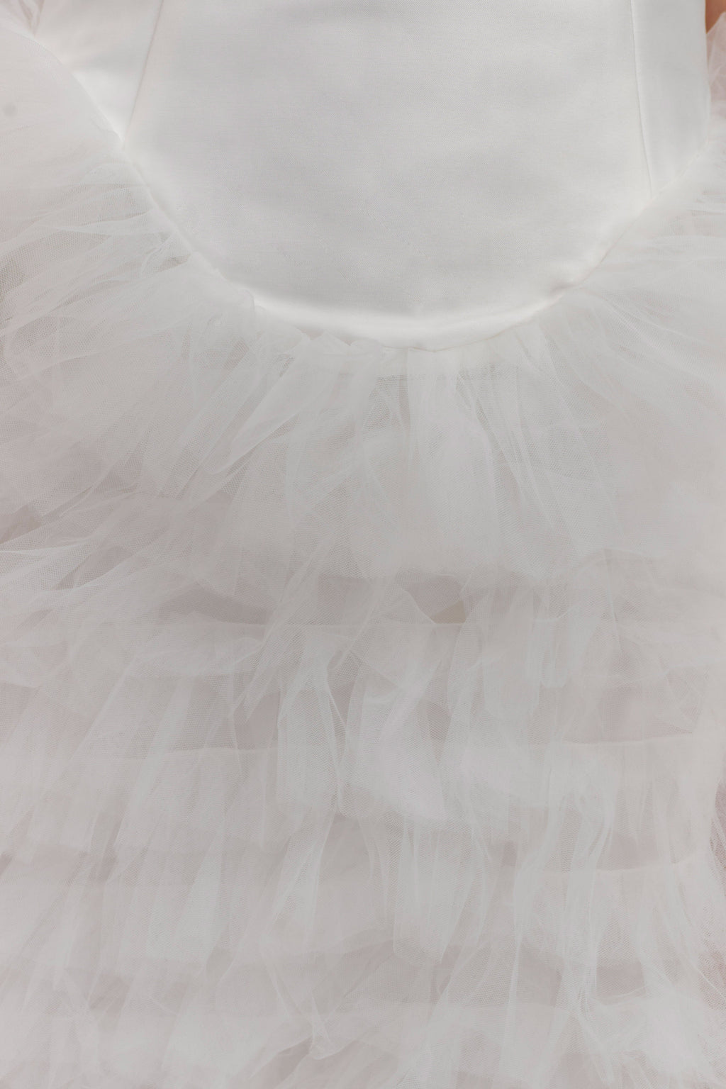 Φόρεμα Μάξι Με Στρώσεις Και Βολάν Magnolia - Ιβουάρ