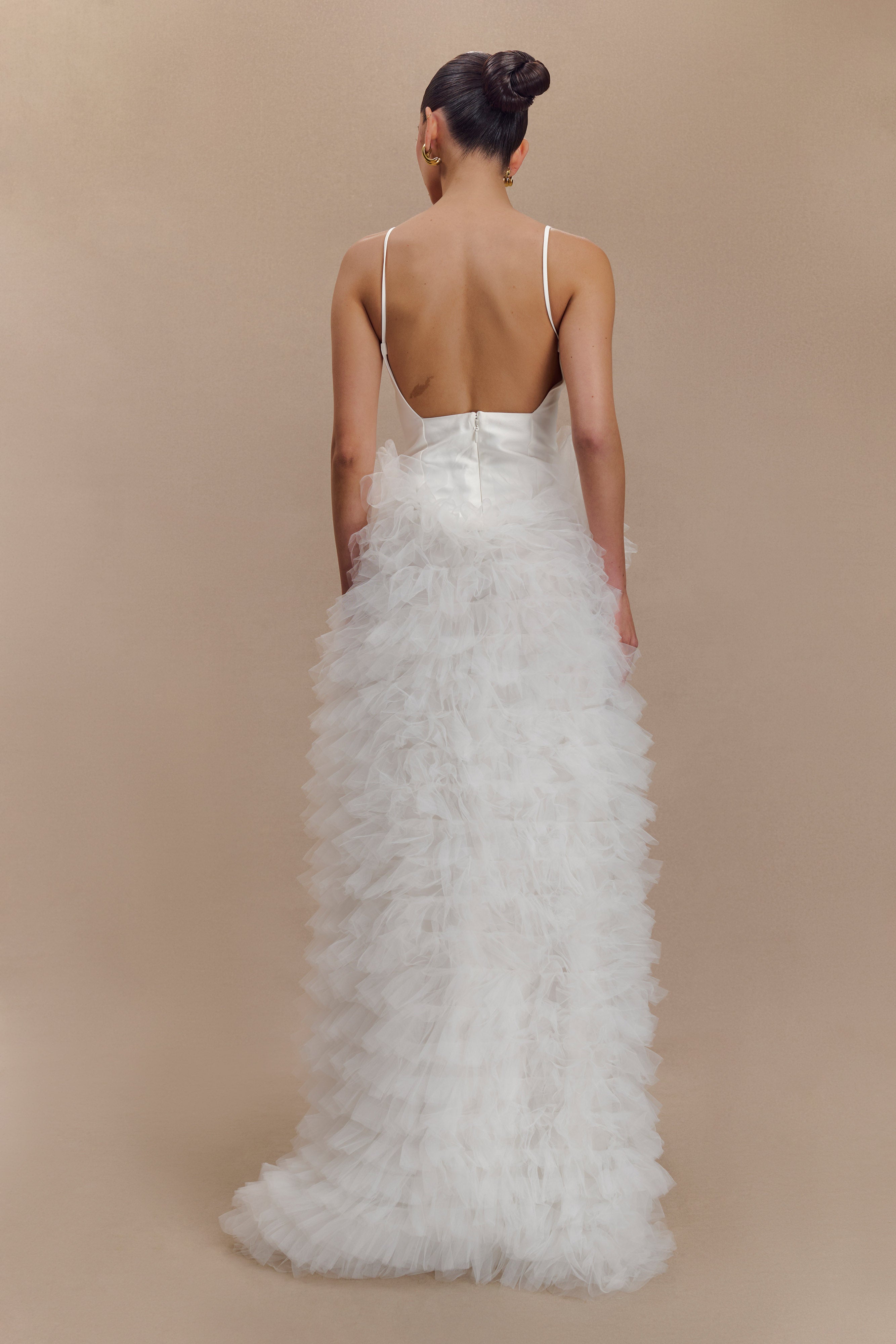 Φόρεμα Μάξι Με Στρώσεις Και Βολάν Magnolia - Ιβουάρ