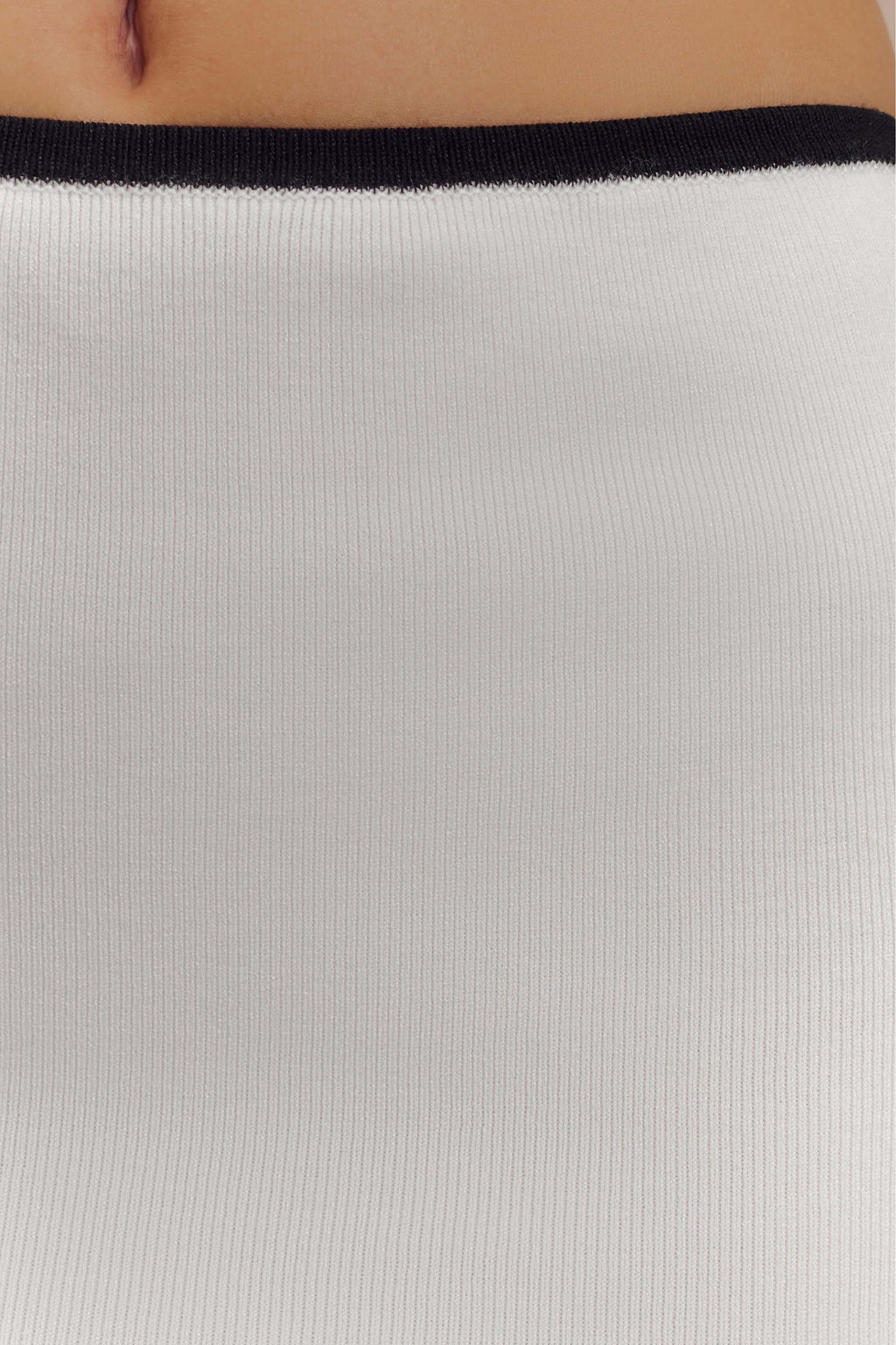 Μίνι Φούστα Becky Με Αντίθεση - Ιβουάρ & Μαύρο