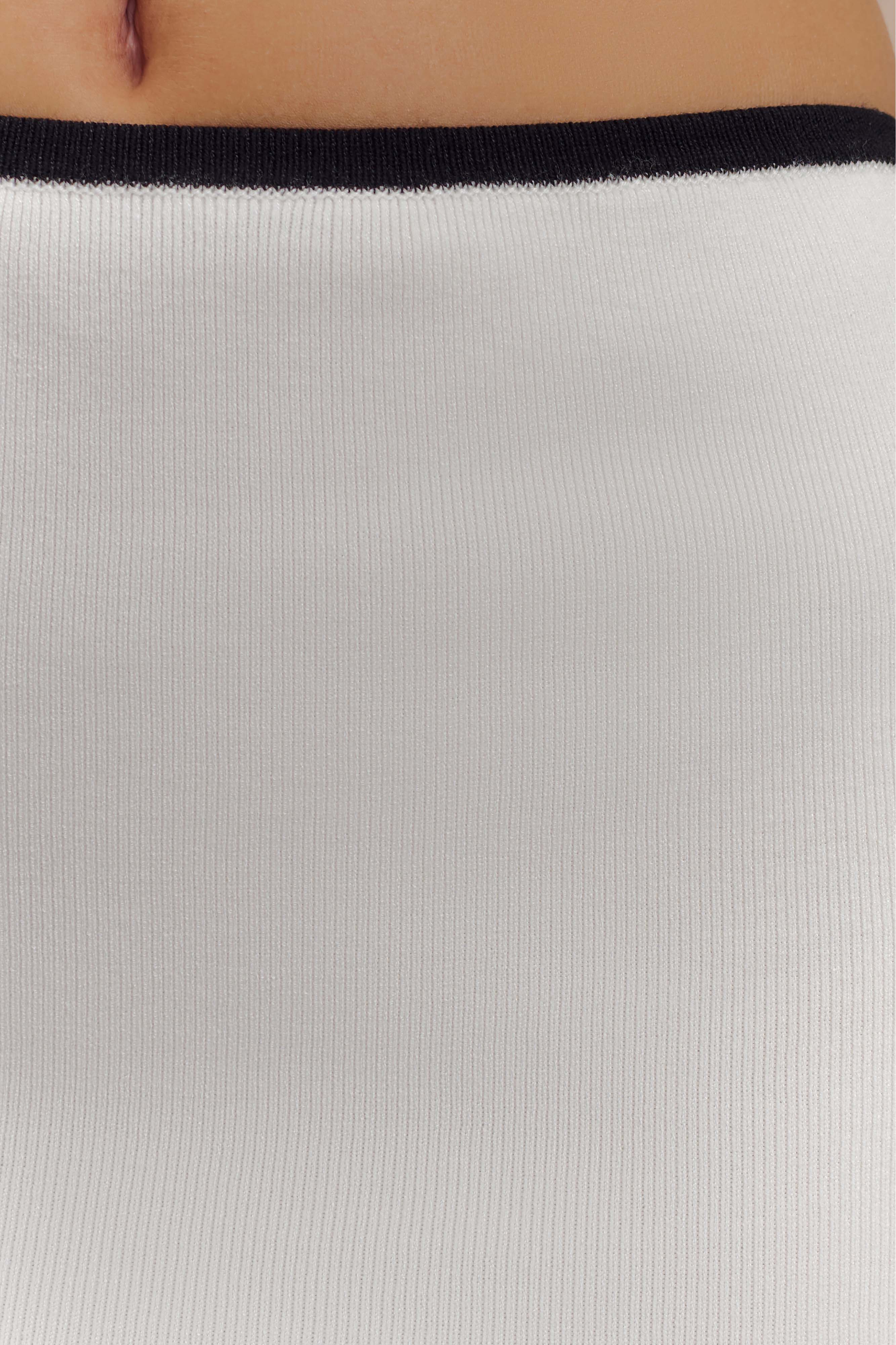 Μίνι Φούστα Becky Με Αντίθεση - Ιβουάρ & Μαύρο