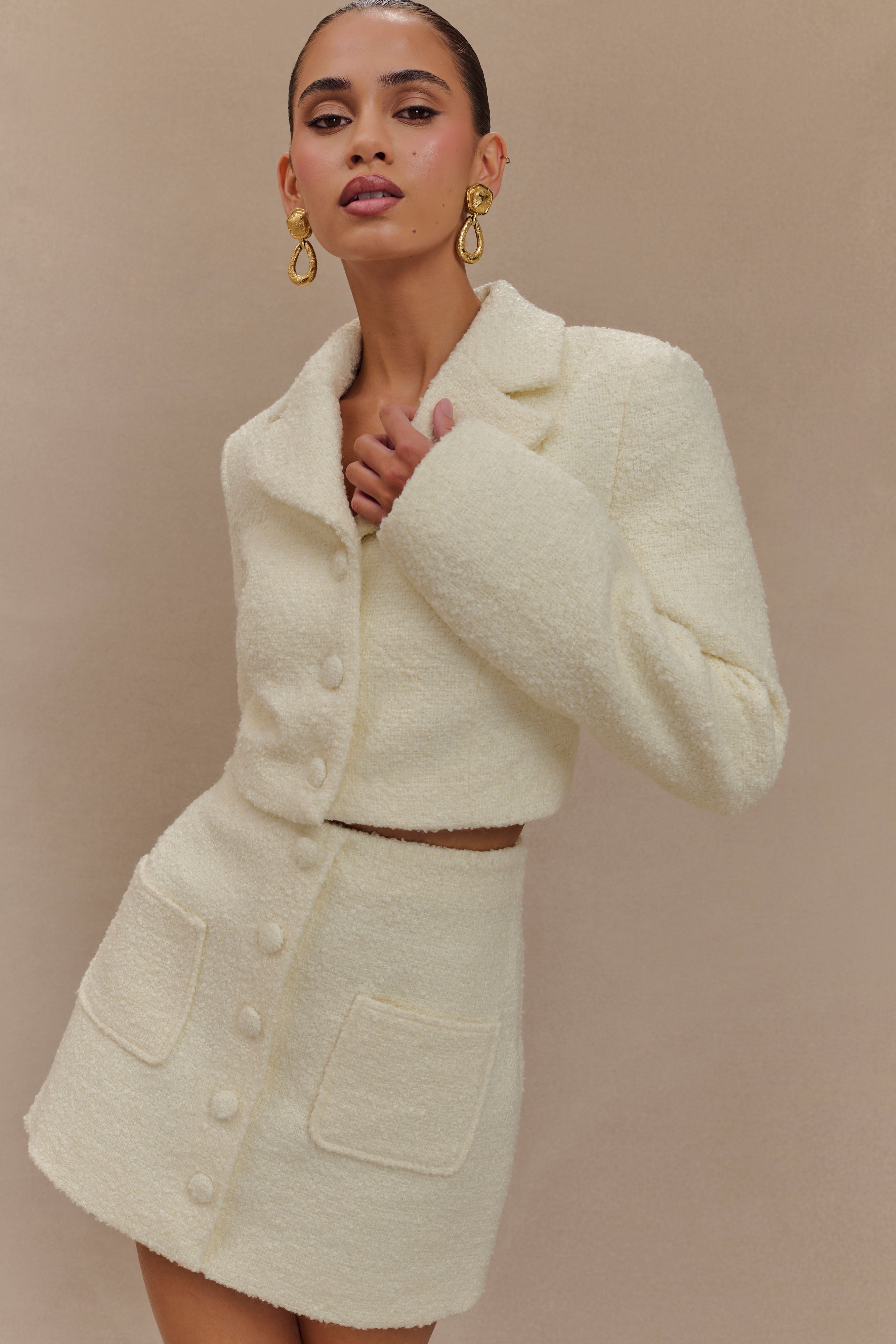 Mirelle Μπλούζα Με Κοντό Μανίκι Και Υφή - Ιβουάρ