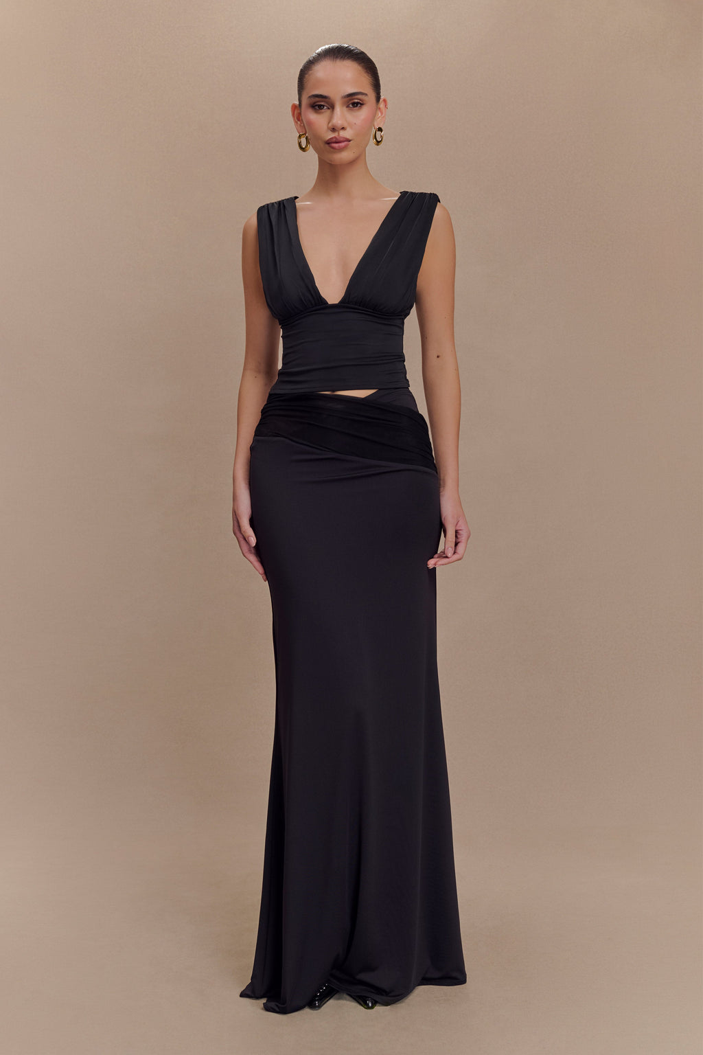 Kerrigan Slinky Lace Αμάνικο Μπλούζα - Μαύρο