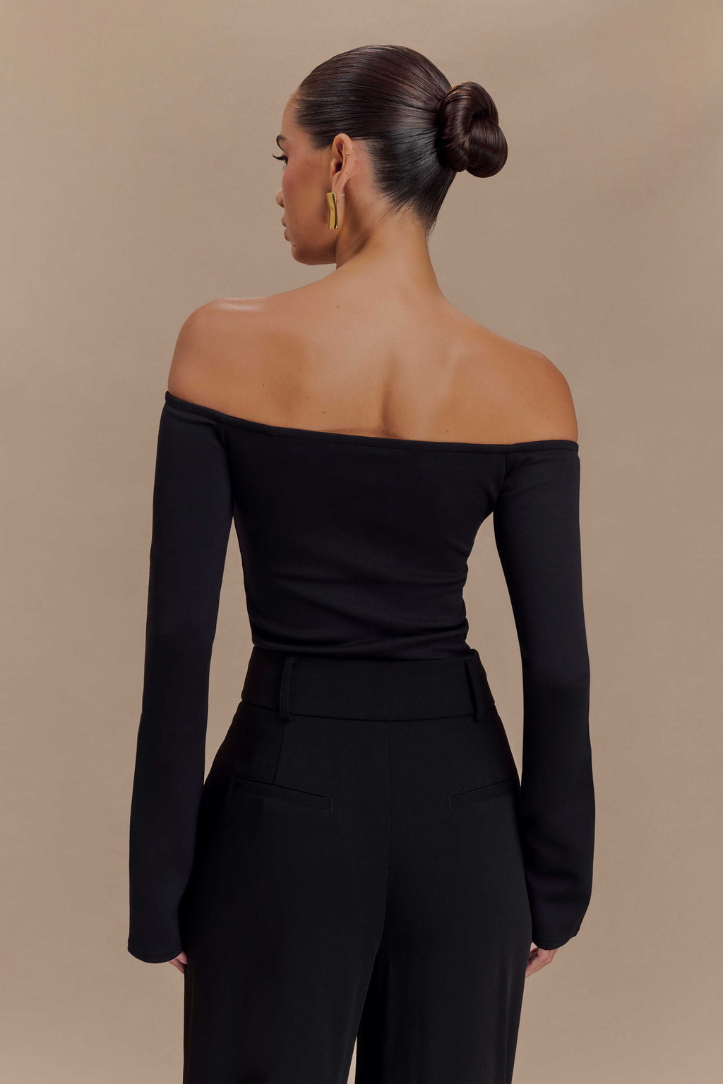 Marlene Scuba Jersey Μπλούζα Με Αντίθεση - Μαύρο/Λευκό