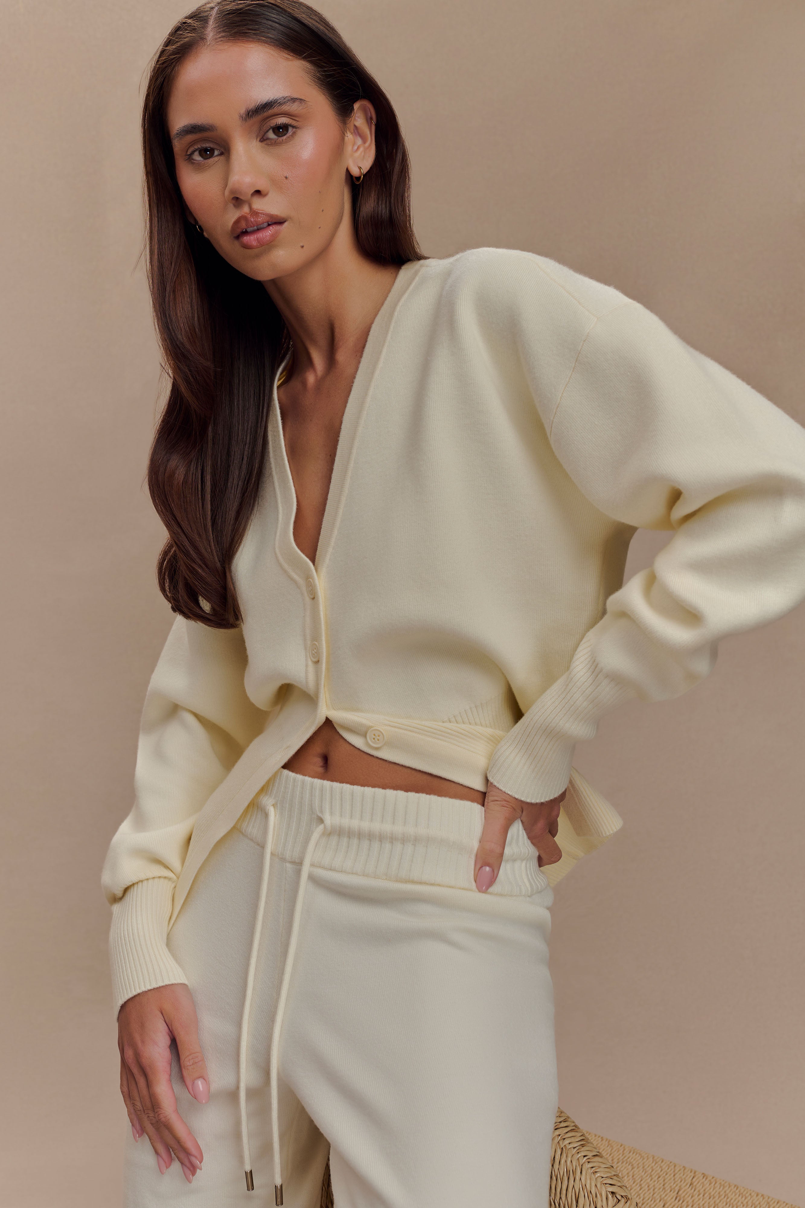 Ζακέτα Alexia Plus Size Με Κουμπιά - Ιβουάρ