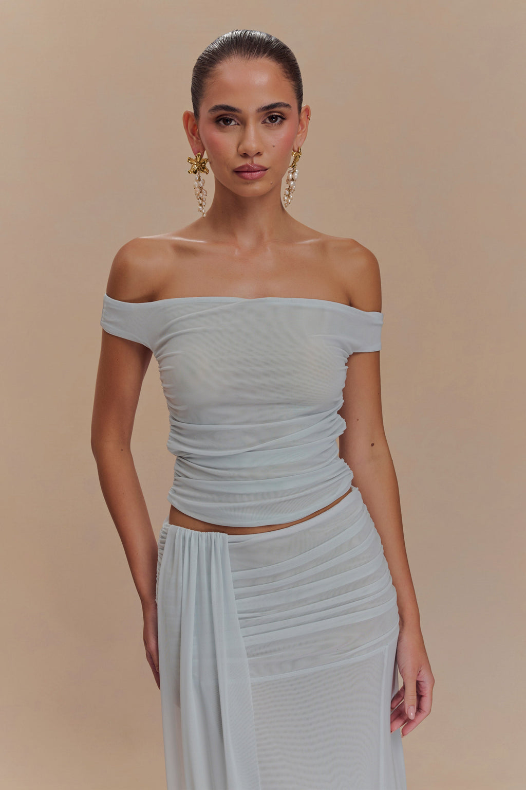 Brooklyn Mesh Crop Top - Ανοιχτό Μπλε