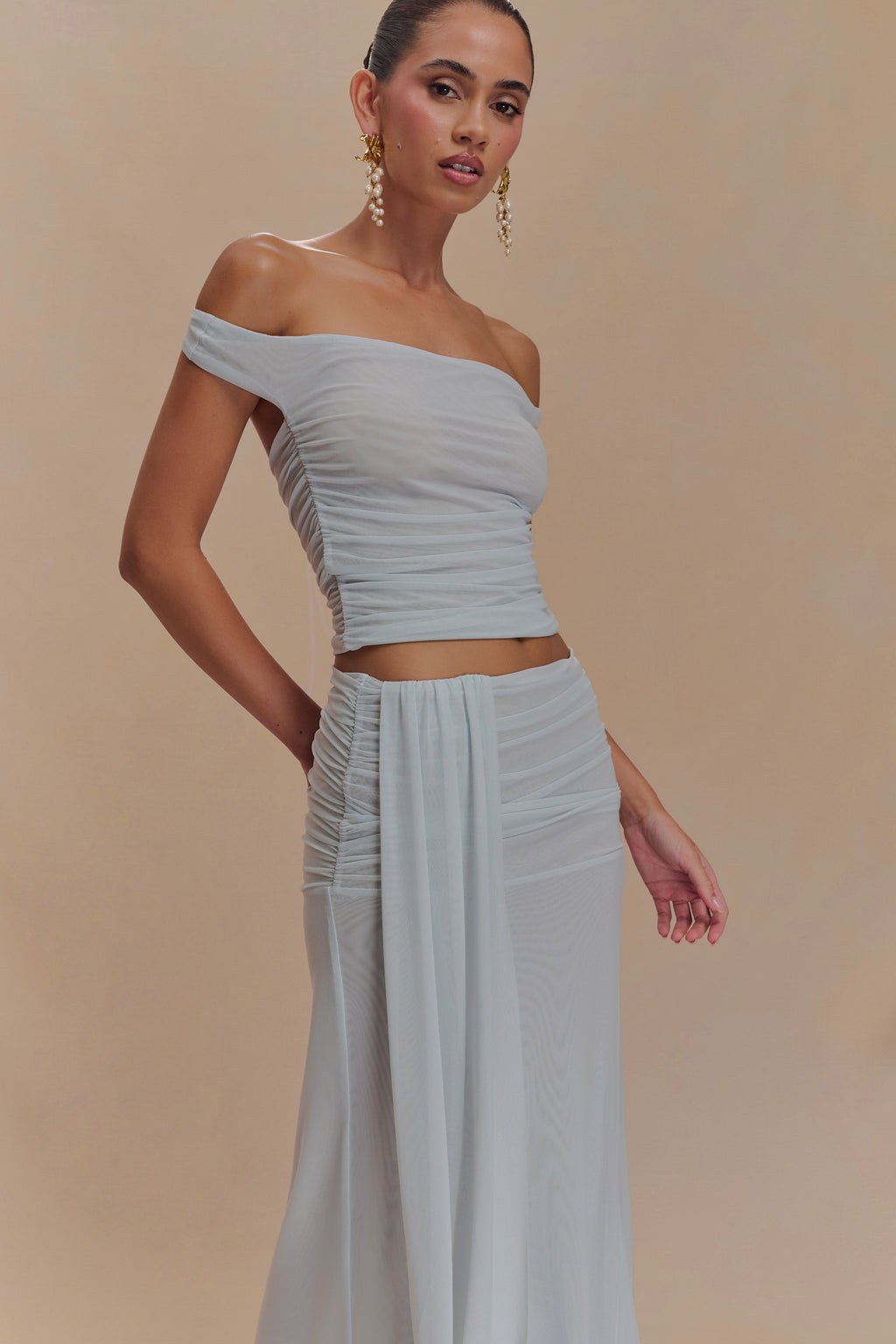 Brooklyn Mesh Crop Top - Ανοιχτό Μπλε