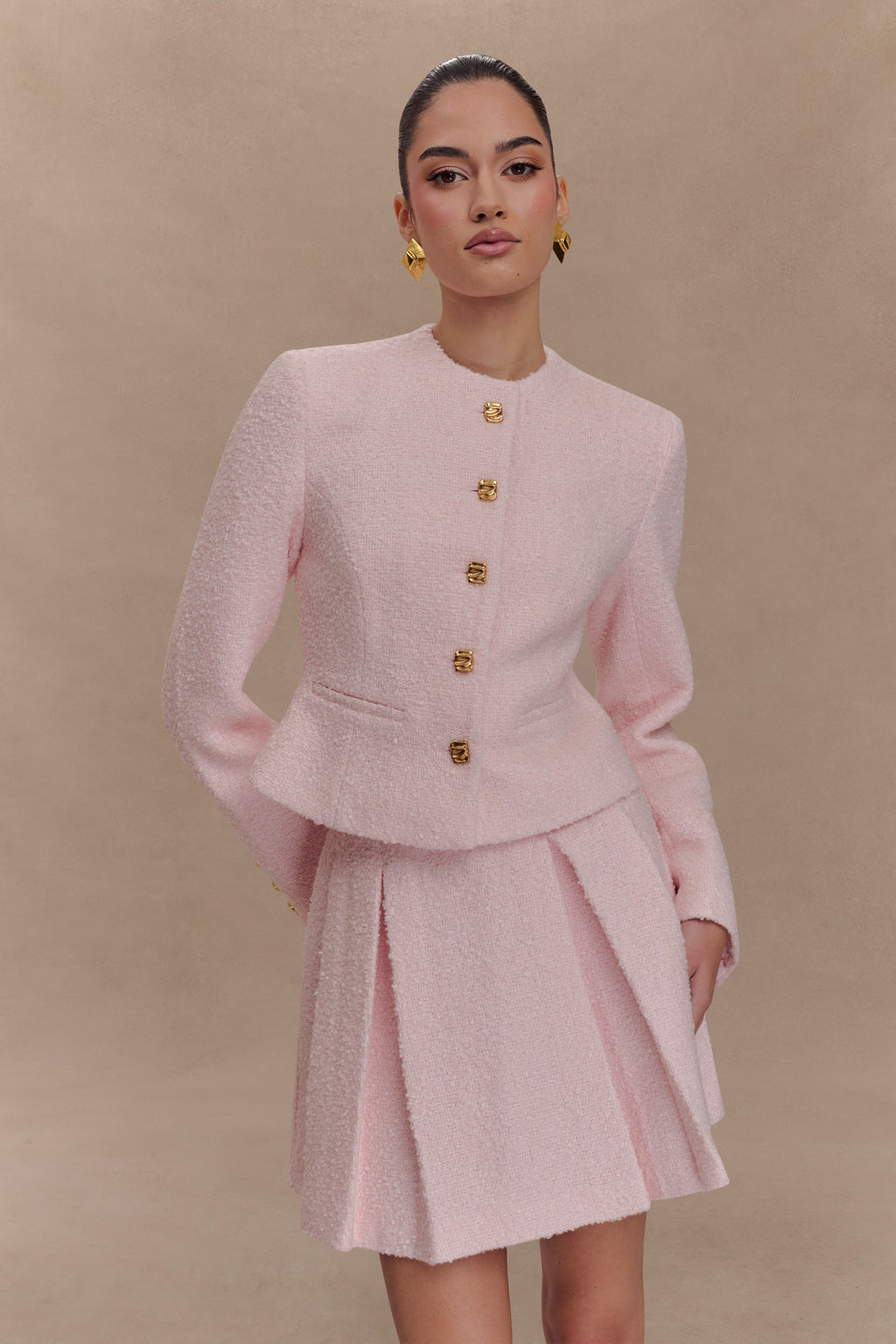 Μίνι Φούστα Cleo Boucle - Πούδρα