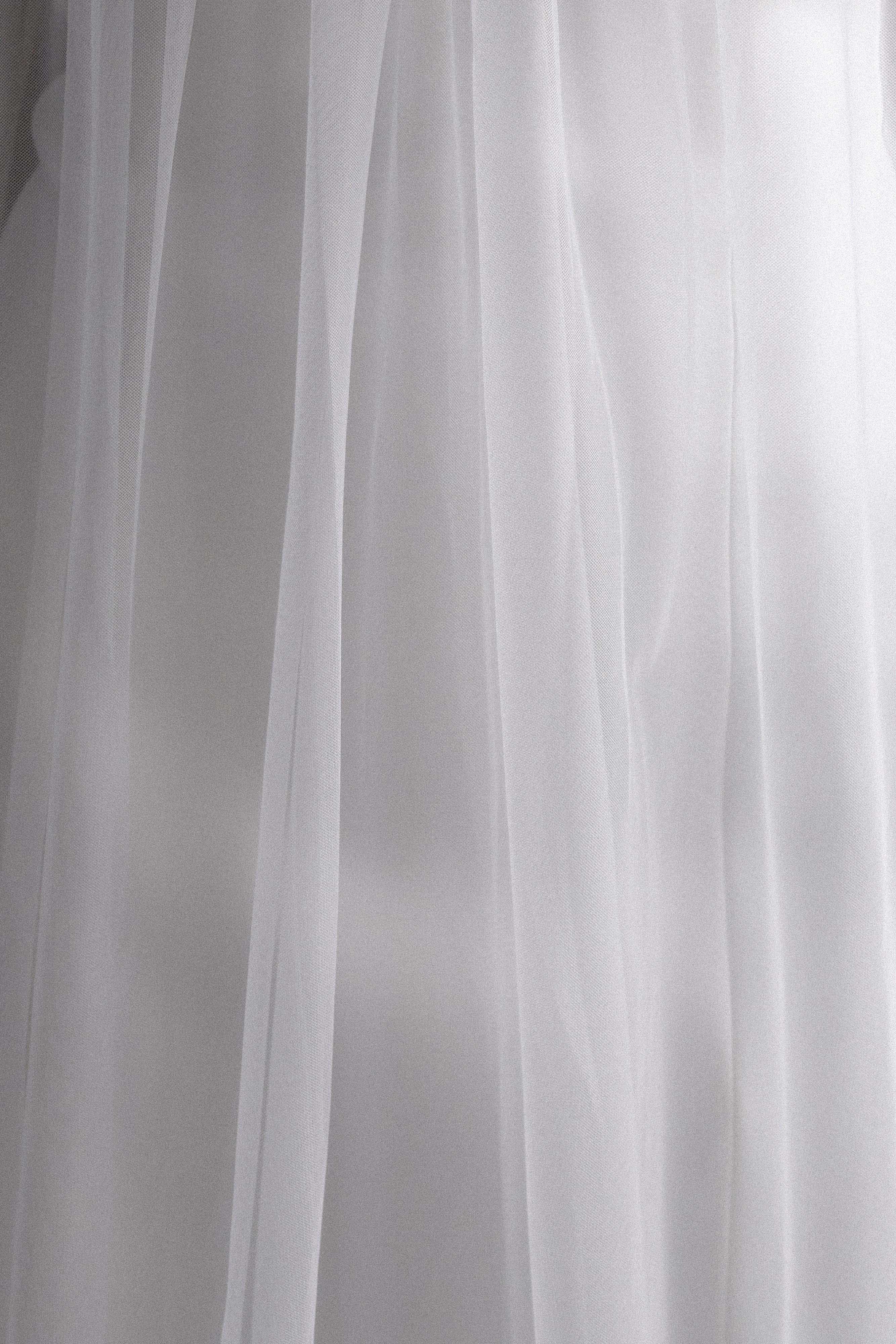 Μακρύ Φόρεμα Bettany Από Σιφόν Χωρίς Τιράντες - Λευκό