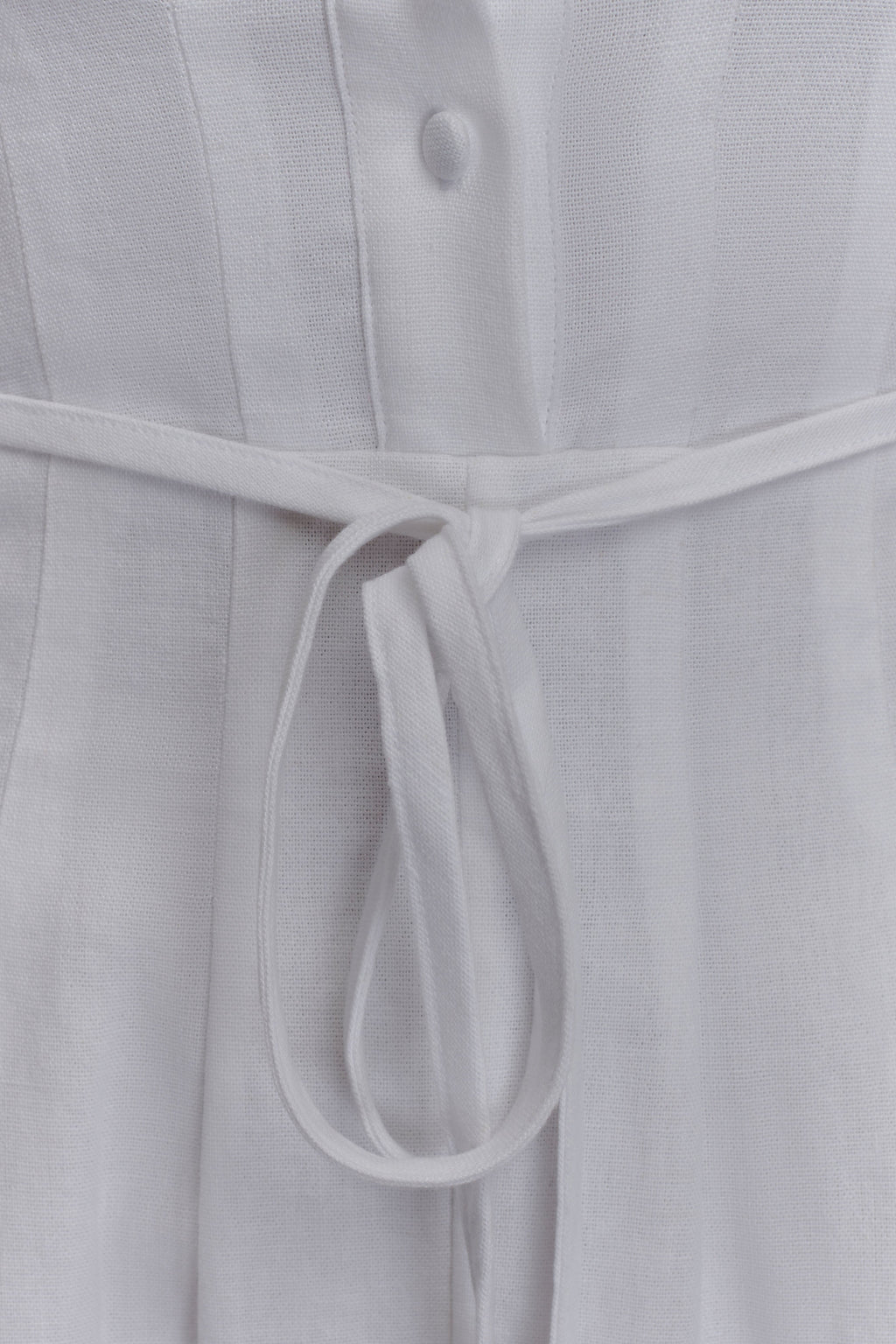 Φόρεμα Midi Από Λινό Με Κουμπιά Aysha - Λευκό