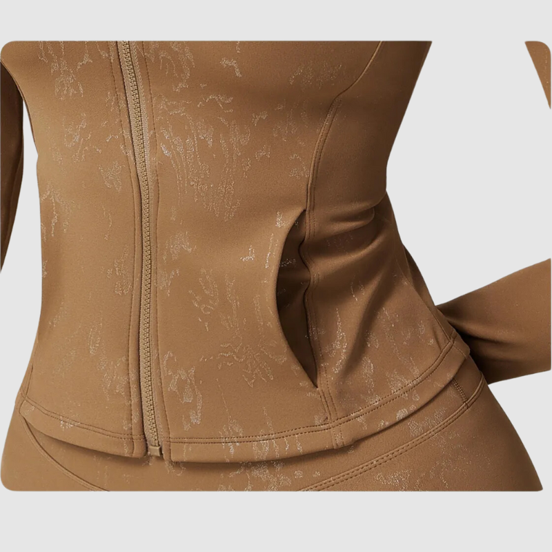 Αθλητικό Ζακετάκι Με Ψηλό Γιακά Και Ανάγλυφο Φερμουάρ