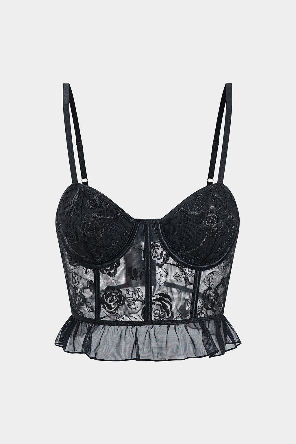 Μπουστάκι Με Τούλι Και Κεντημένο Κορσάζ