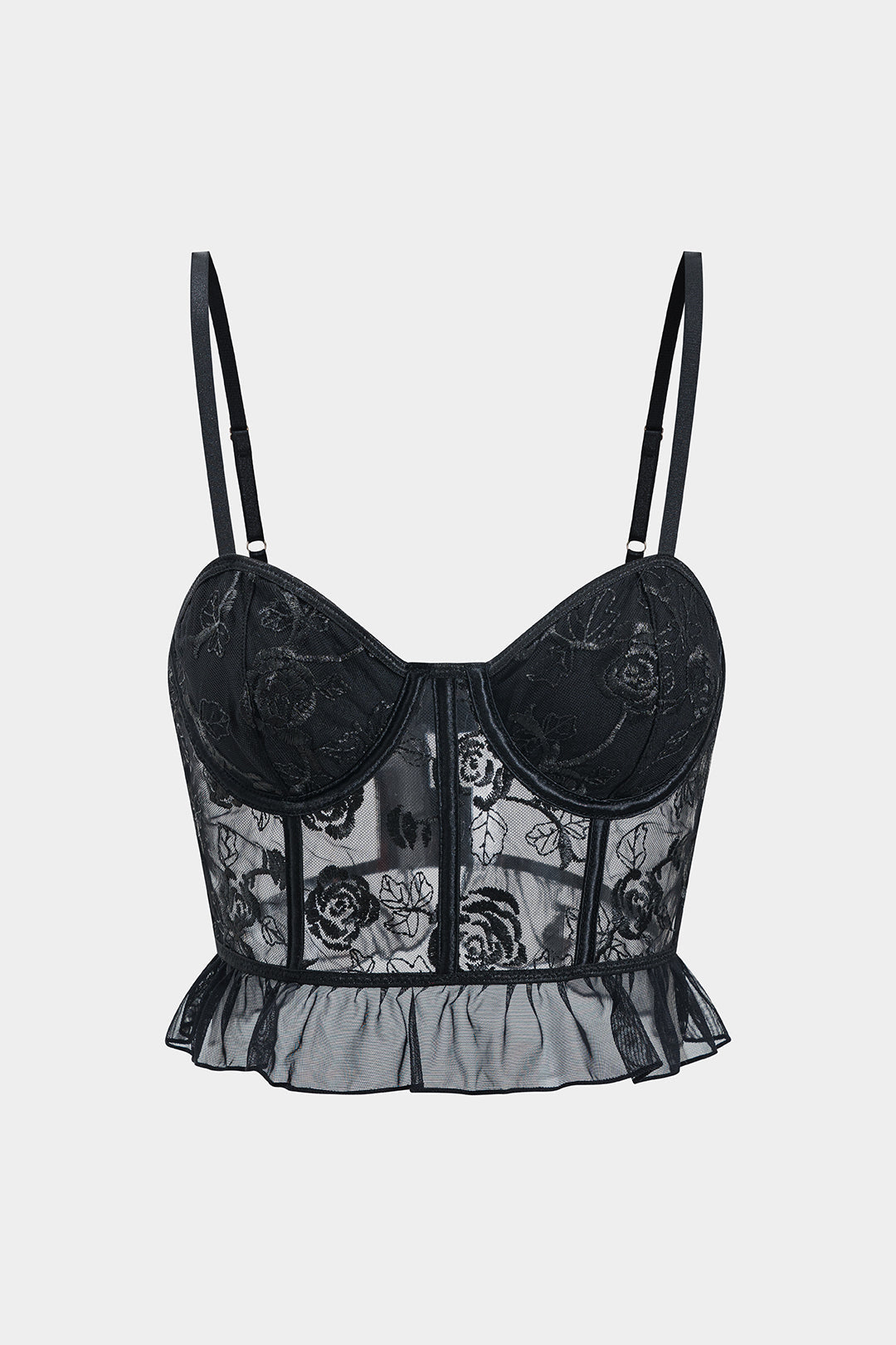 Μπουστάκι Με Τούλι Και Κεντημένο Κορσάζ