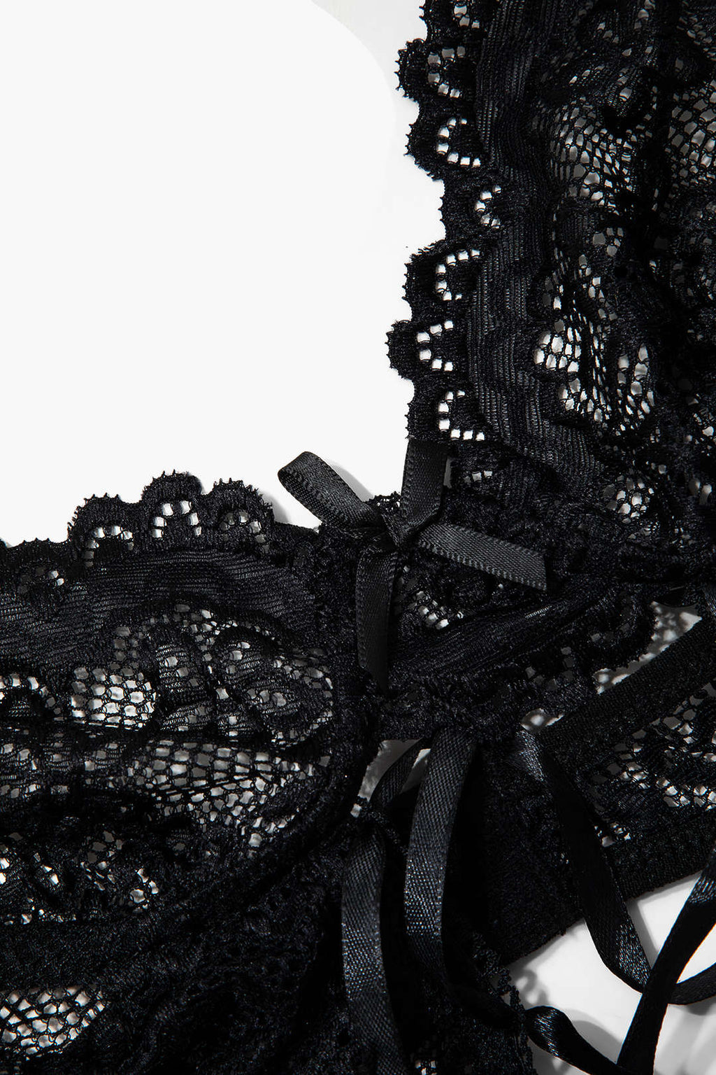 Σετ Ζαρτιέρες Με Μονόχρωμη Δαντέλα