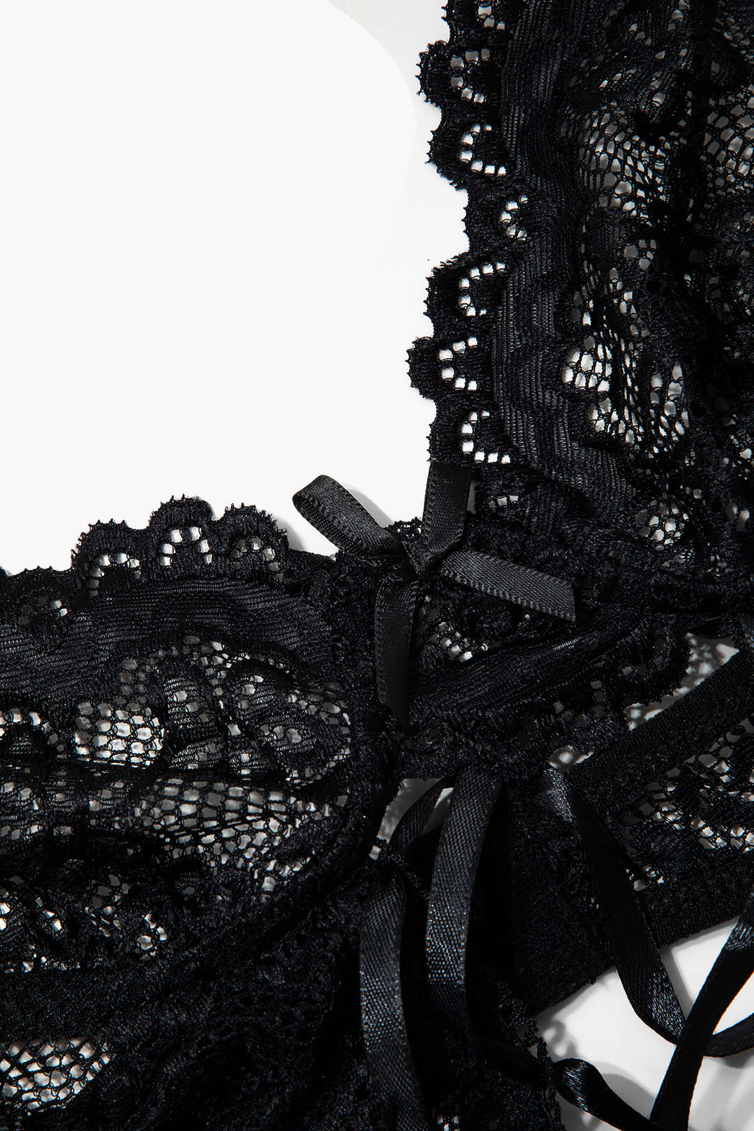 Σετ Ζαρτιέρες Με Μονόχρωμη Δαντέλα