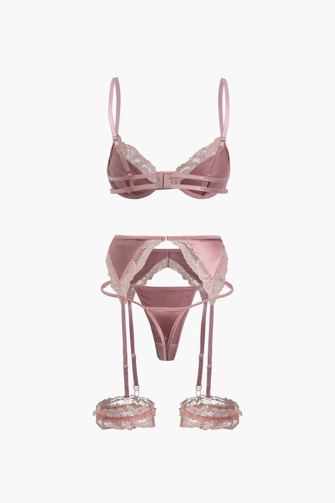 Σετ Εσώρουχων Patchwork Από Δαντέλα Και Σατέν