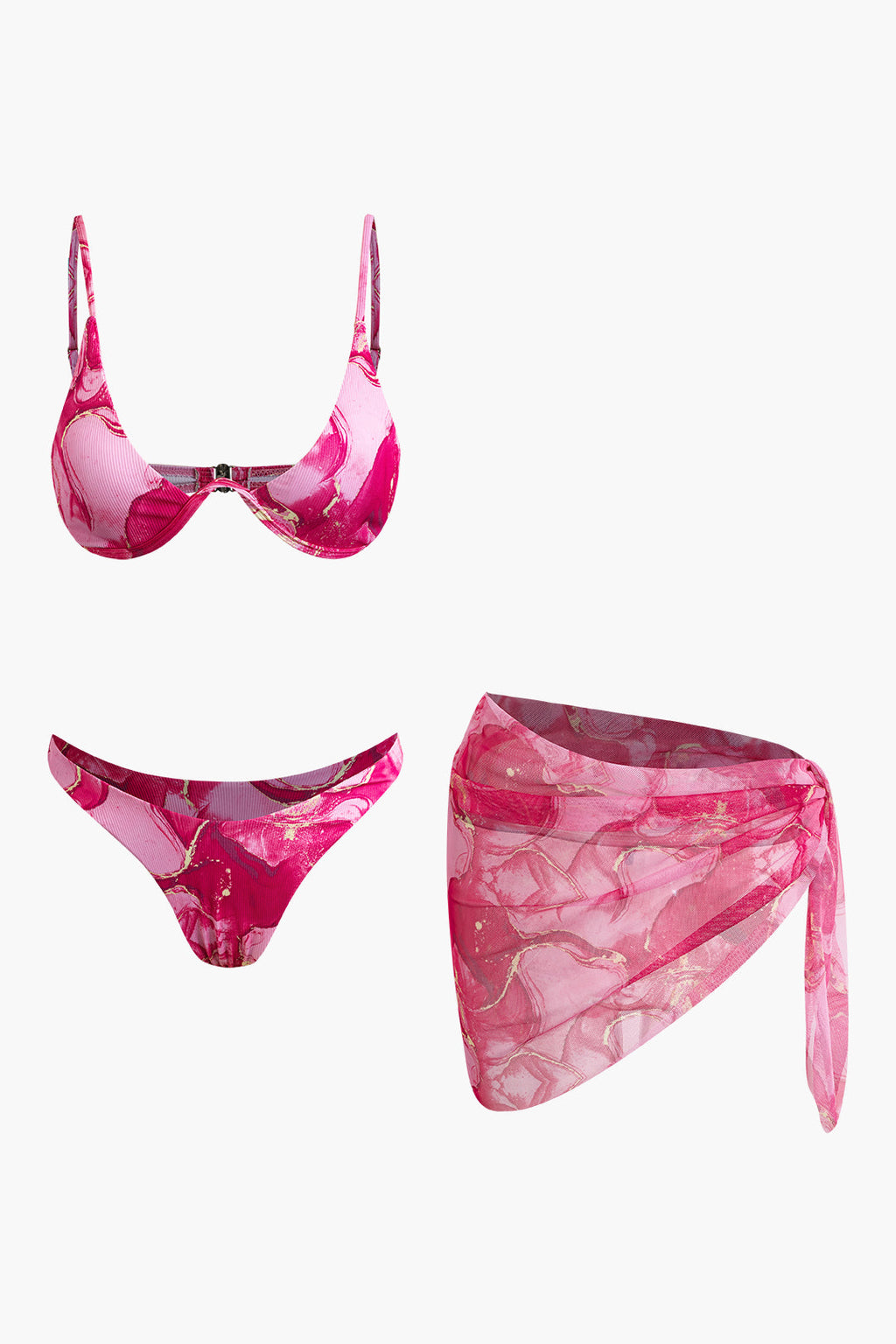 Σετ Μπικίνι Και Παρεό Με Τυπωμένο Σχέδιο