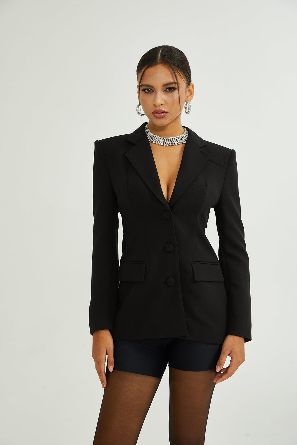 Μαύρο Σακάκι Odette Με Ανοιχτή Πλάτη