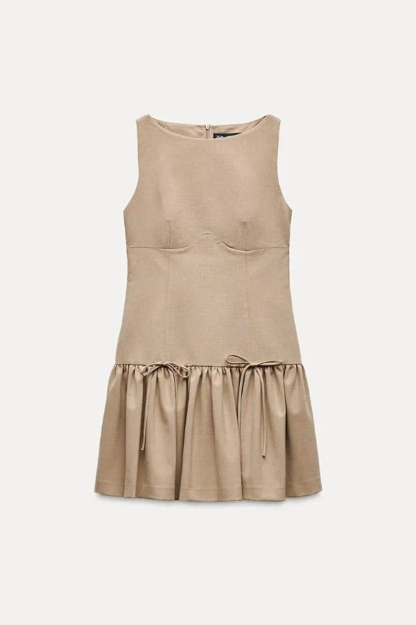 Μίνι Φόρεμα Με Βολάν Και Φιόγκο Florence Με Φιόγκο Και Βολάν