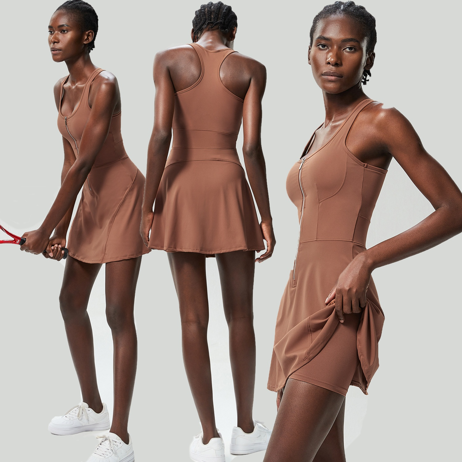 Αθλητικό Φόρεμα Με Φερμουάρ Στο Μπροστινό Μέρος