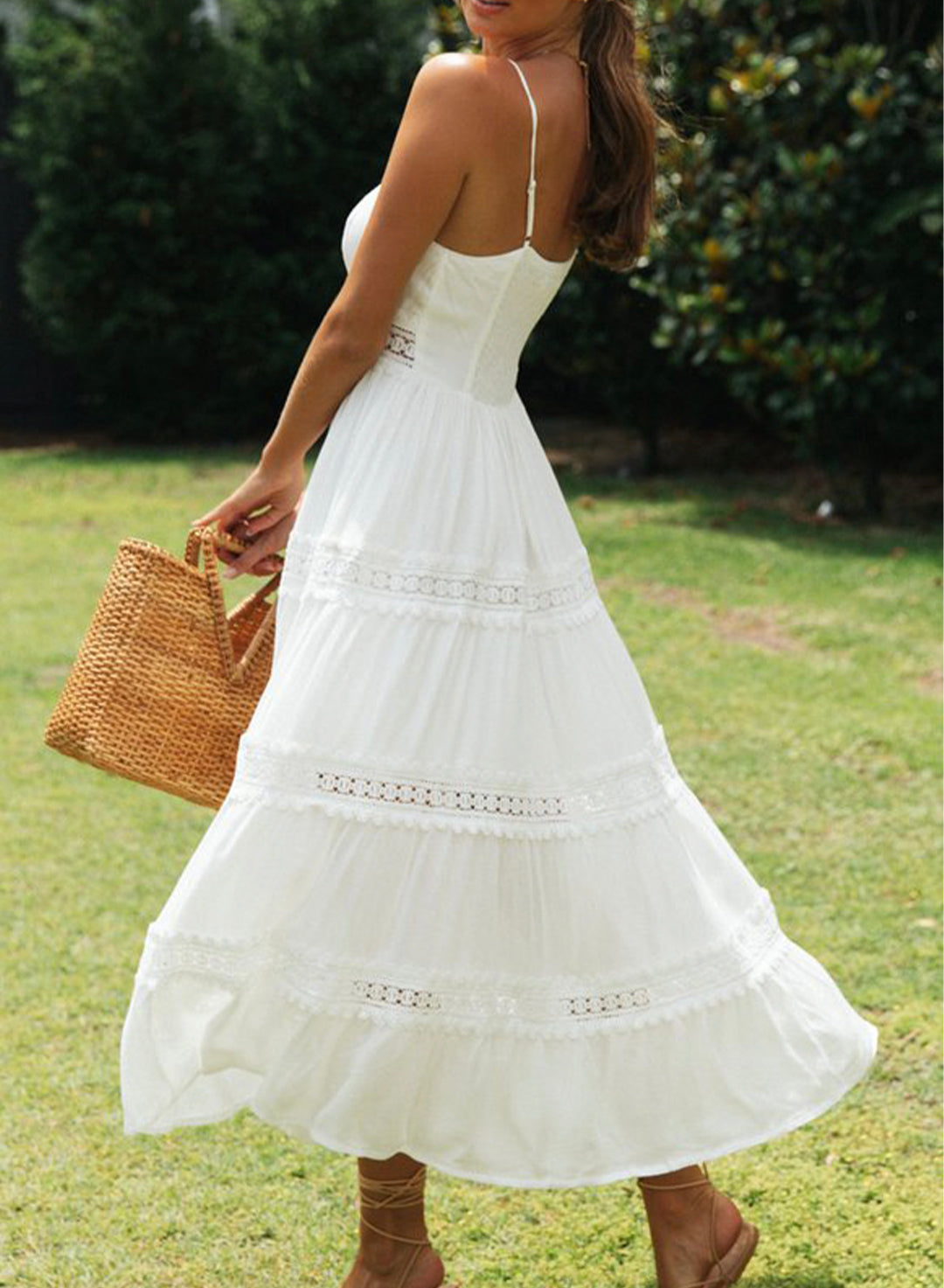 Dantel Detaylı Askılı Elbise - Riosso