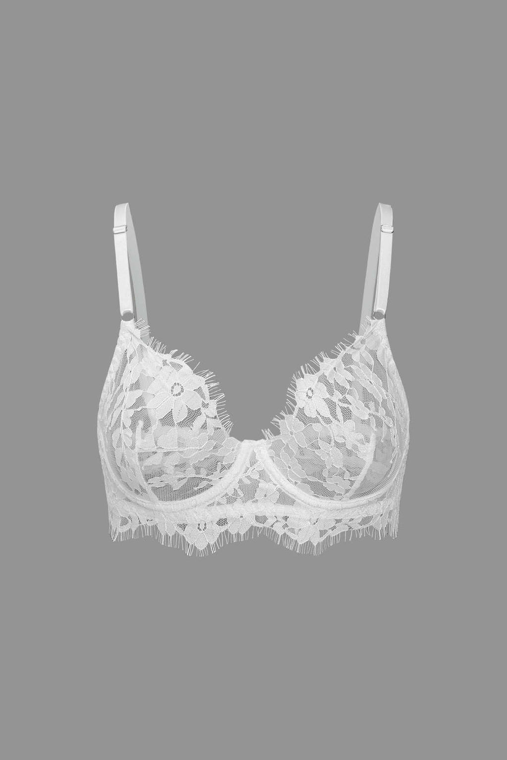 Σετ Ζαρτιέρες Με Δαντέλα Και Διάφανη Σόλα