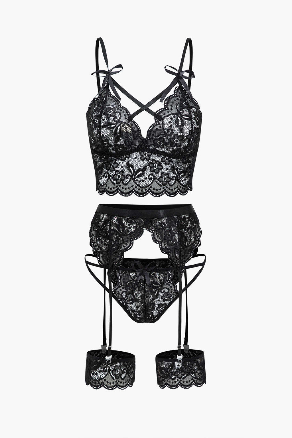 Σετ Εσώρουχων Με Δαντέλα Και Δέσιμο Στην Πλάτη, Χωρίς Ραφές Και Λεπτομέρειες