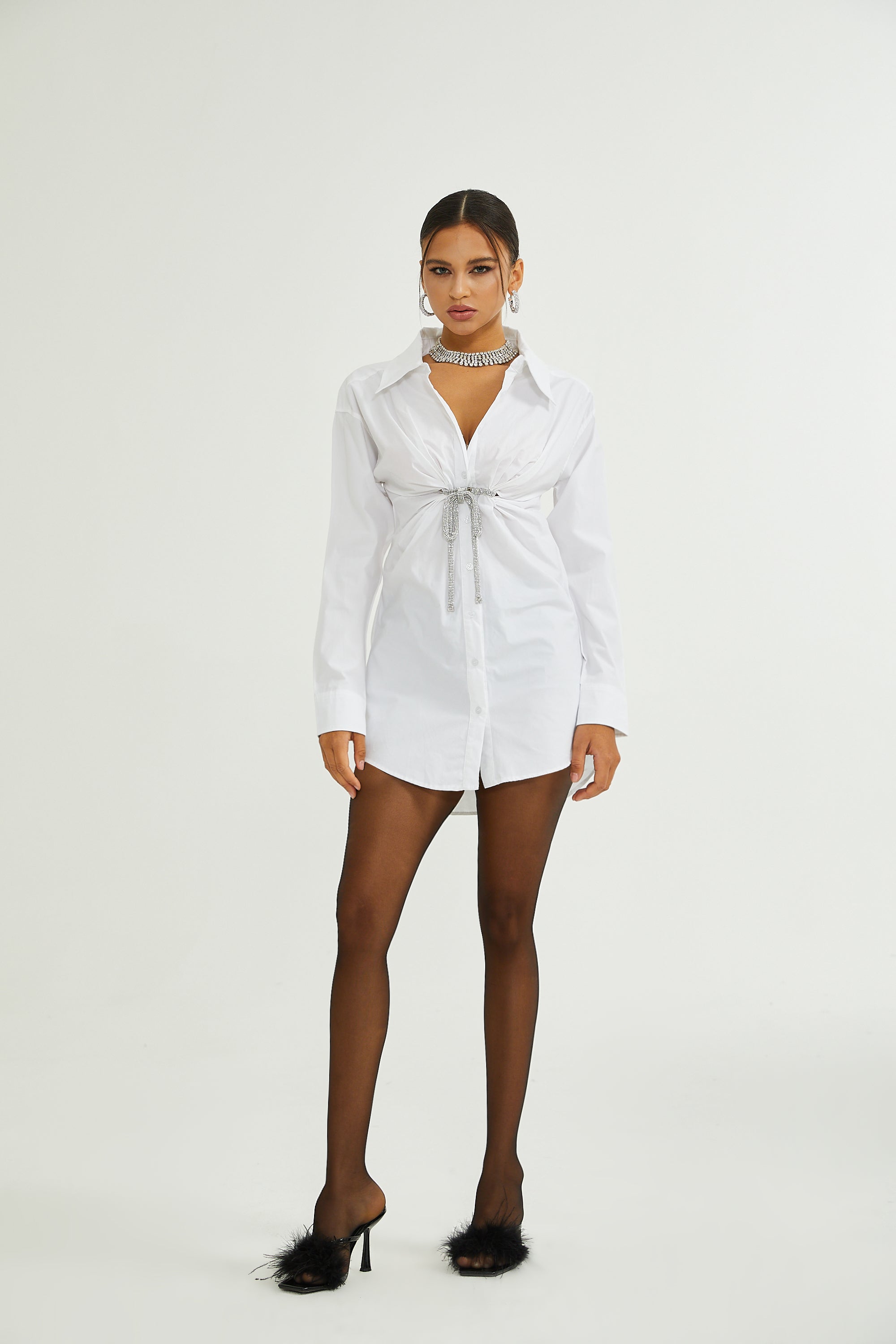 Μίνι Φόρεμα Με Λιλά Κρυστάλλινες Λεπτομέρειες