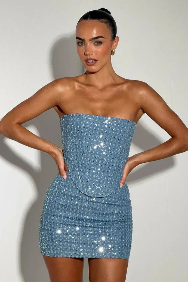 Σετ Τοπ Με Λαμπερές Φούστες Odessa