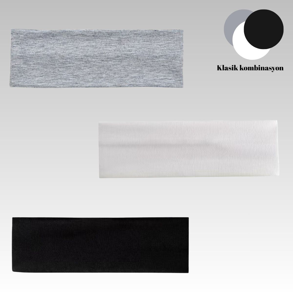 Αντιολισθητική Μπαντάνα Μαλλιών 3 Τεμαχίων